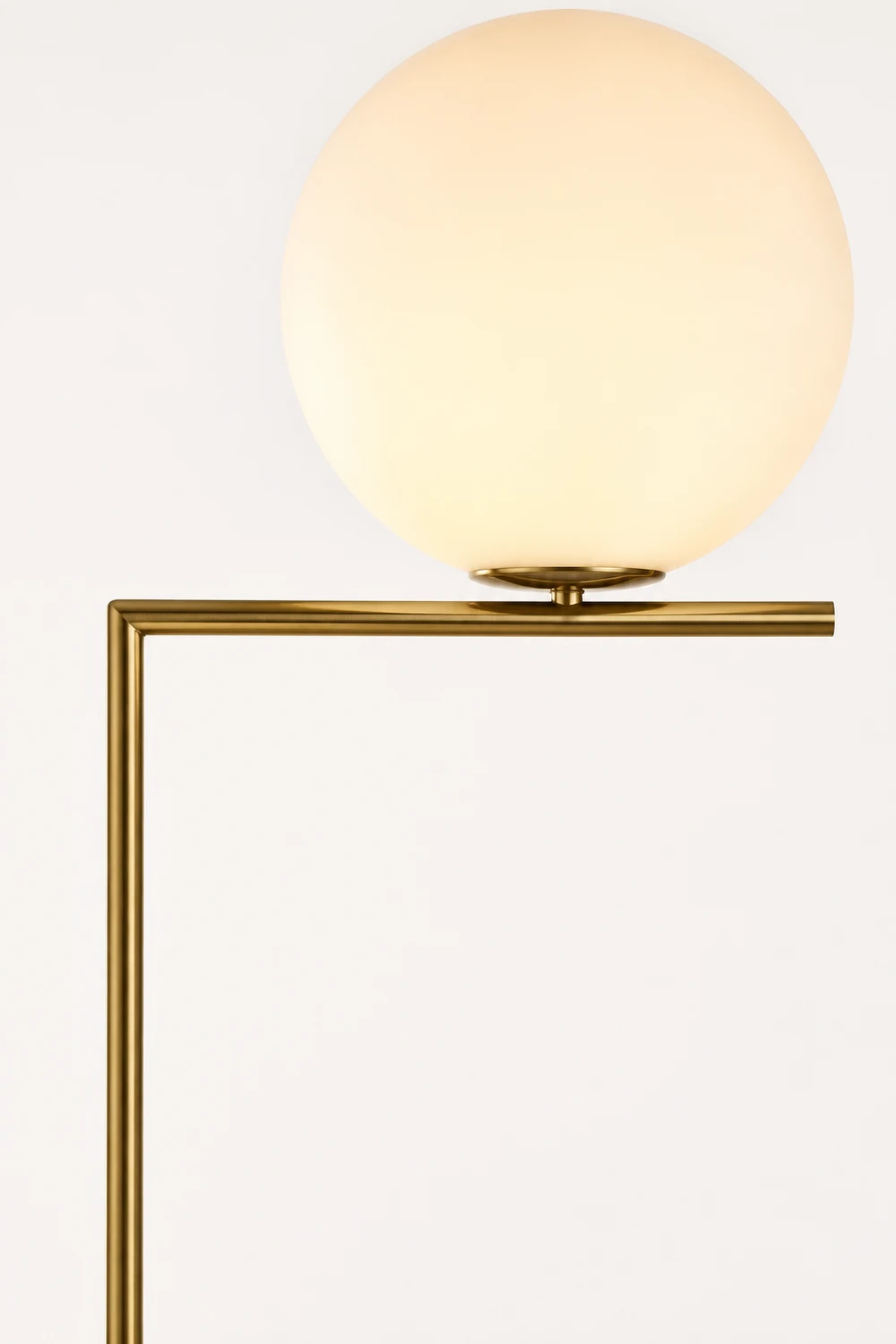 Valentina Modern Right Angle Globe Metal/Glass Standing Floor Lamp, Brass/Silver - Lumpaz