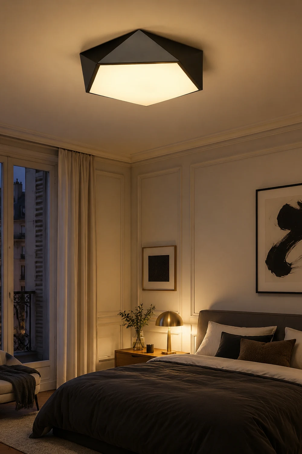Quinn Modern Flush Mount Ceiling Light, DIA 40/55CM - Lumpaz