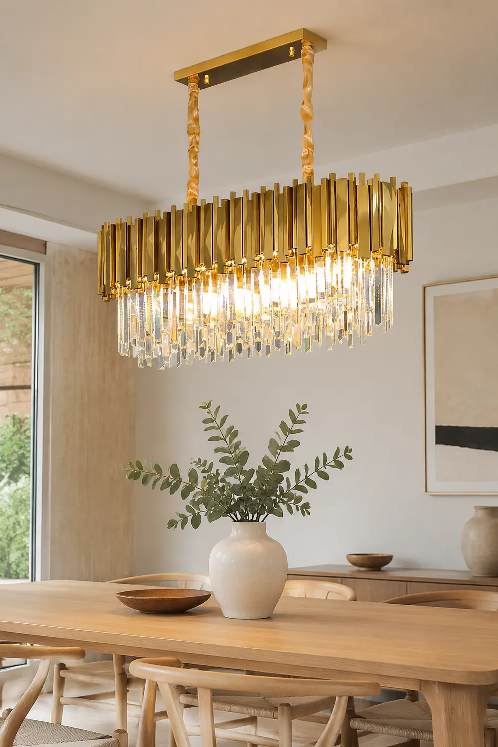 Marilyn Nordic Postmodern Luxury Gold Crystal Chandelier for Dining Room & Living Room - Lumpaz