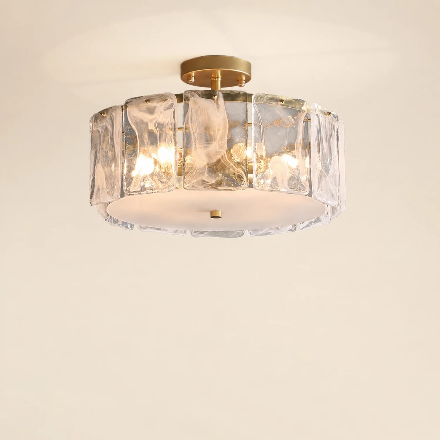 Kirsten Modern Glass Flush Mount Ceiling Light - Lumpaz