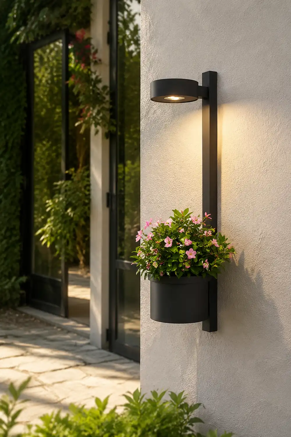 Waterproof Decor LED Solar Wall Lights with Flowerpot Outdoor Wall Lamp - Lumpaz