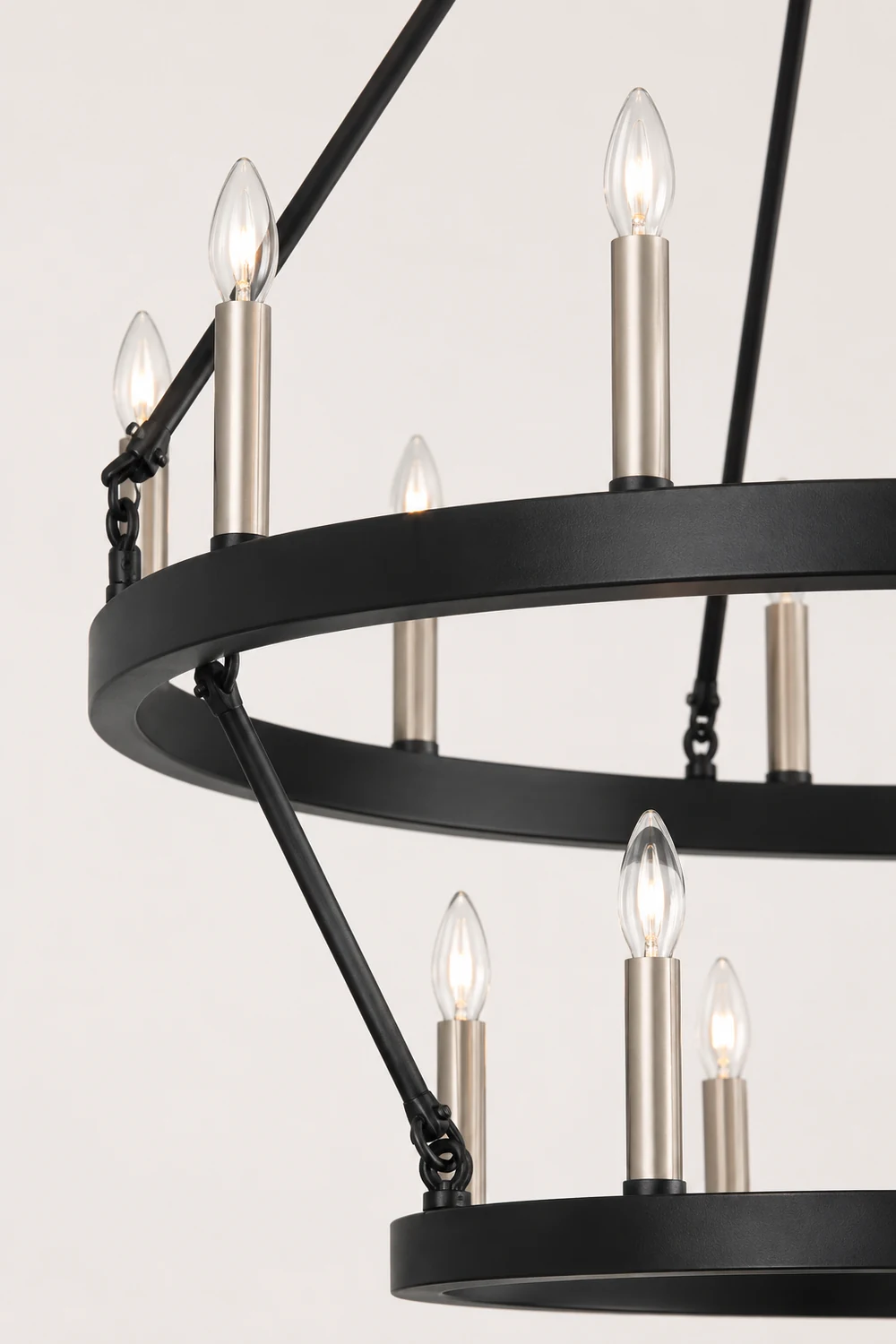 Silva Modern Industrial LED Chandelier Black Metal  Living Room - Lumpaz