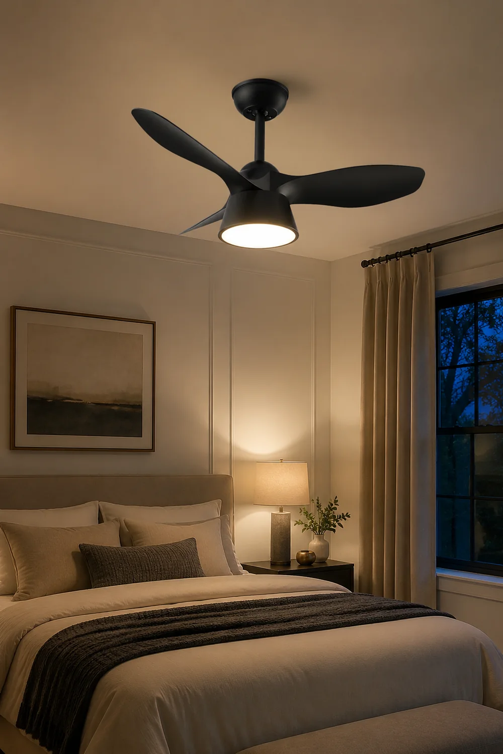 Walters Ceiling Fan with Light, 3 Color, 31.5" - Lumpaz