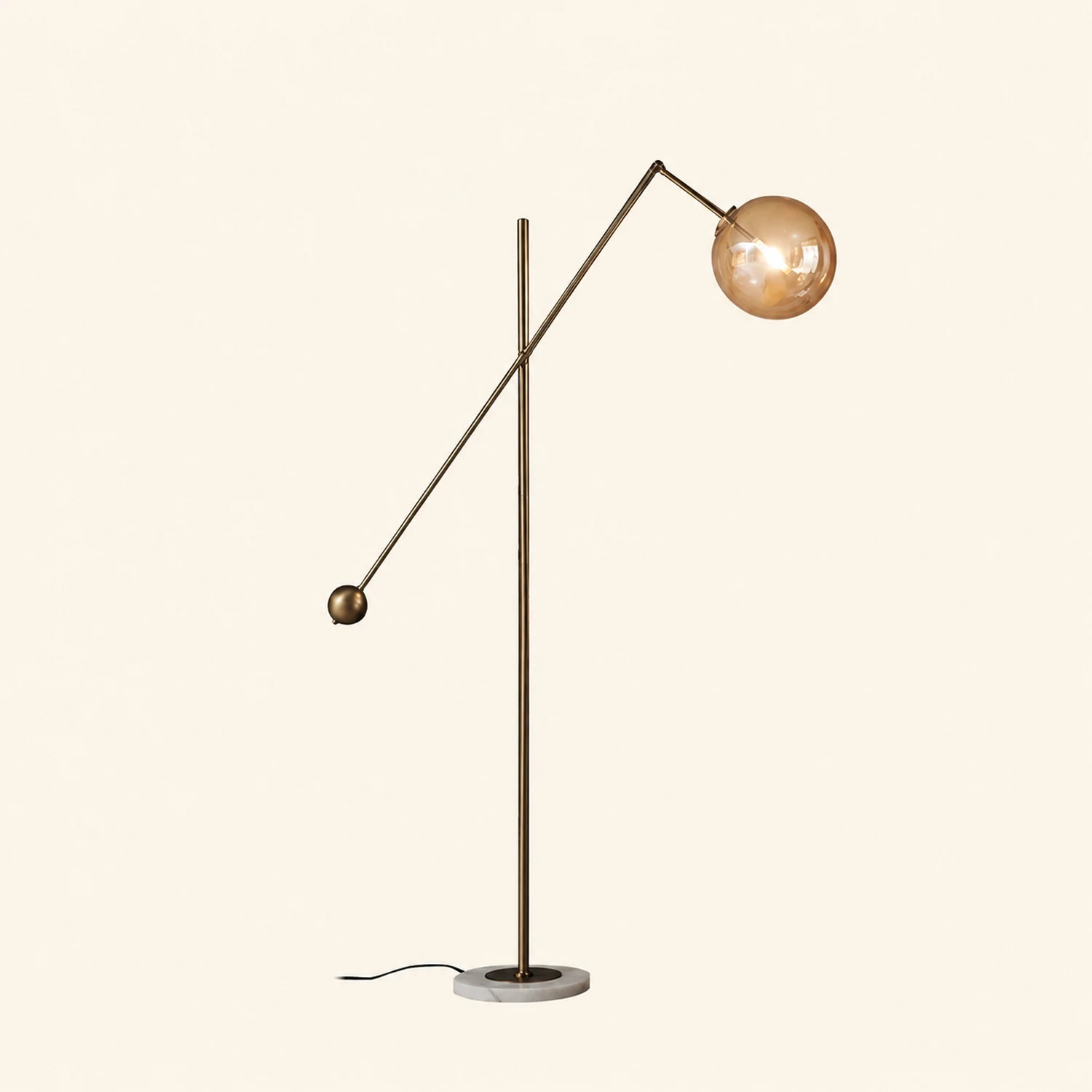 Valentina Artistic Geometric Arc Metal Floor Lamp Black/Blue - Lumpaz