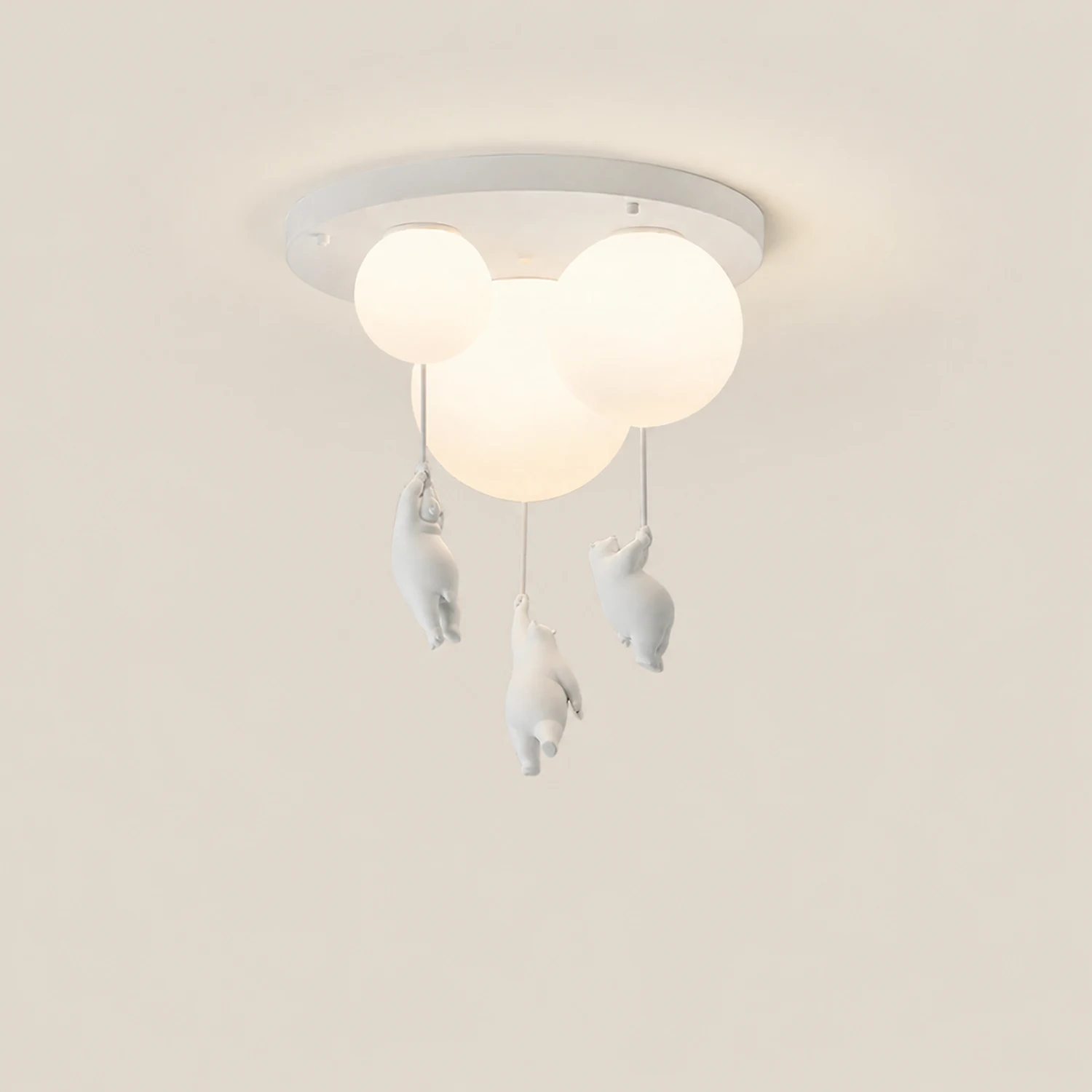 Fateh Bear Balloon LED Flush Mount Ceiling Light 3 Style White - Lumpaz