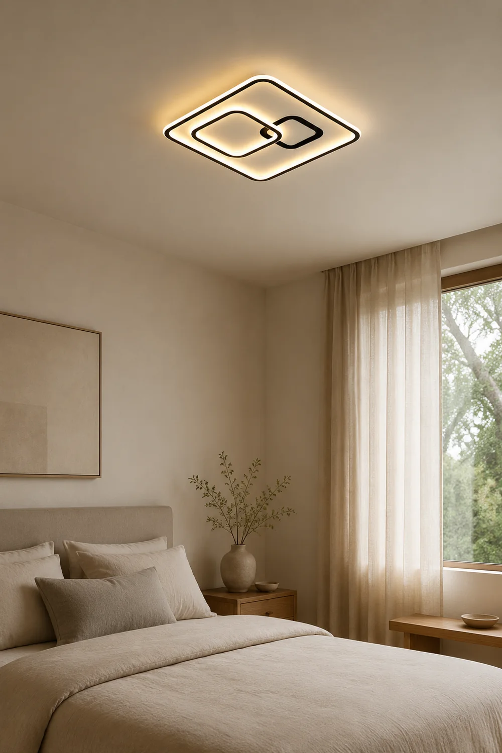 Lacey Linear Square Black Flush Mount Ceiling Light - Lumpaz