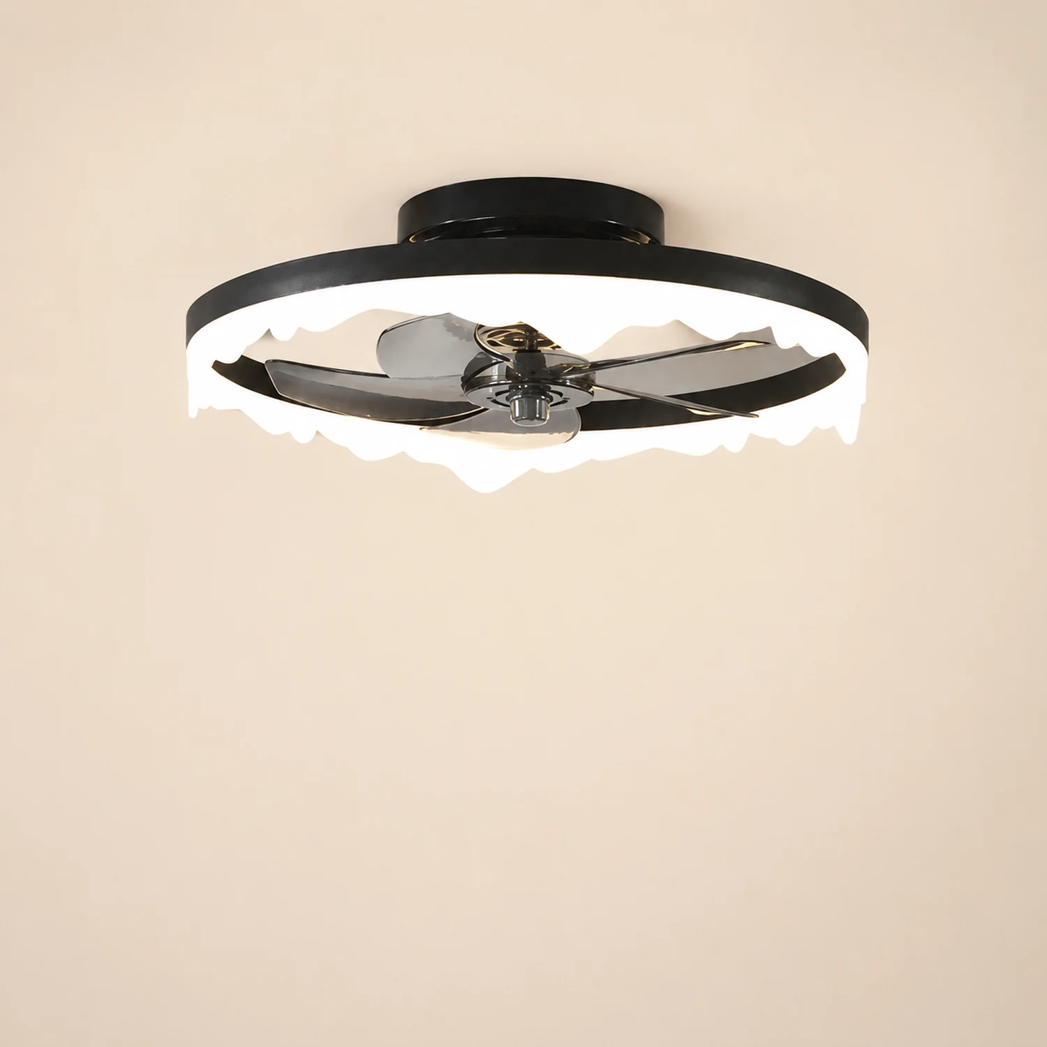 Herbert White & Black Ceiling Fan with Light, 2 Color, DIA 20" - Lumpaz