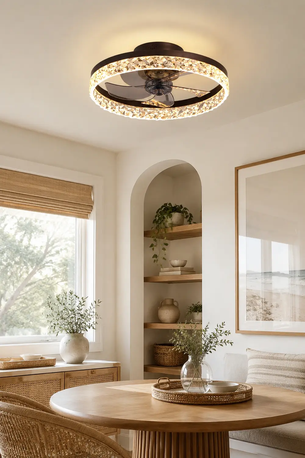 Kirsten 1-Light Ceiling Fan with Light, 4 Color, 19.5" - Lumpaz