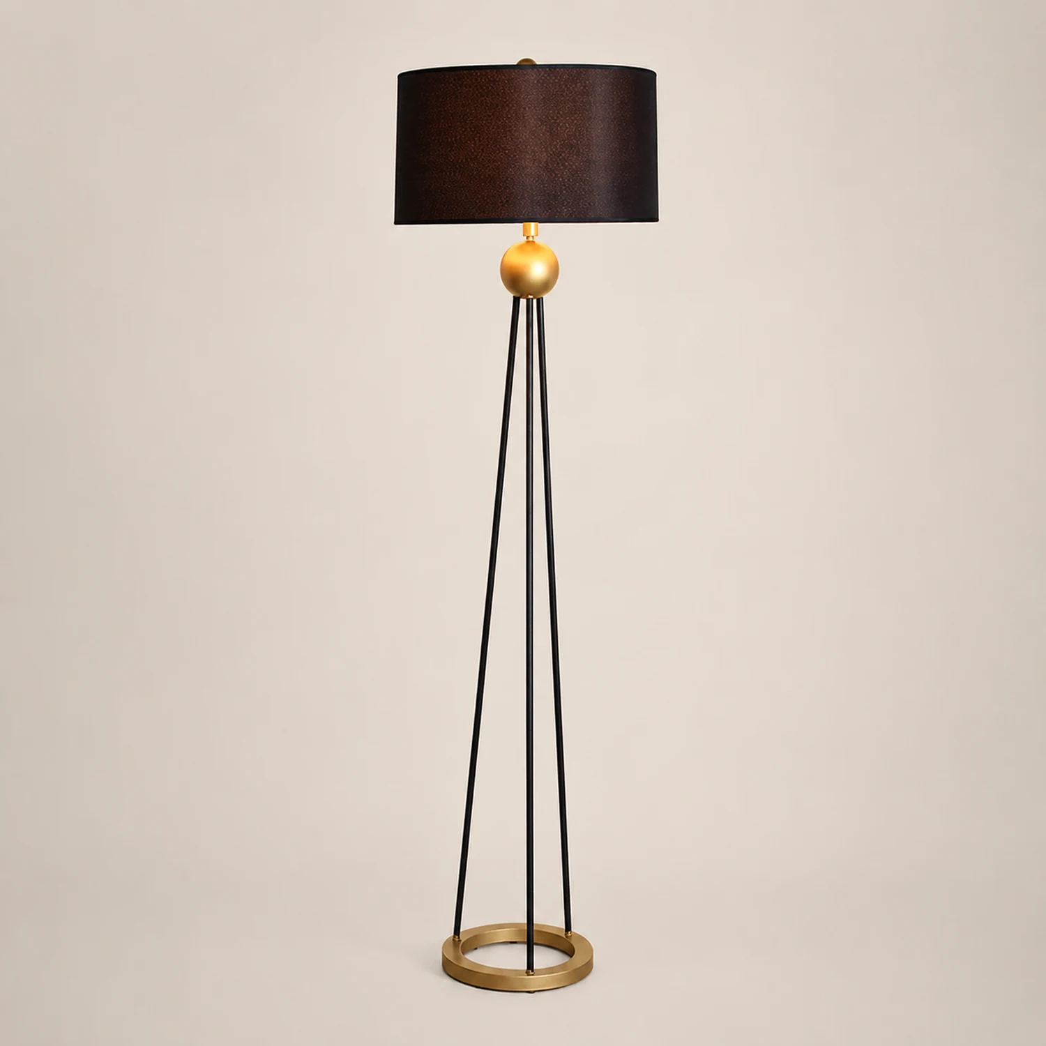 Salgado Modern Tripod Metal Floor Lamp, Black - Lumpaz