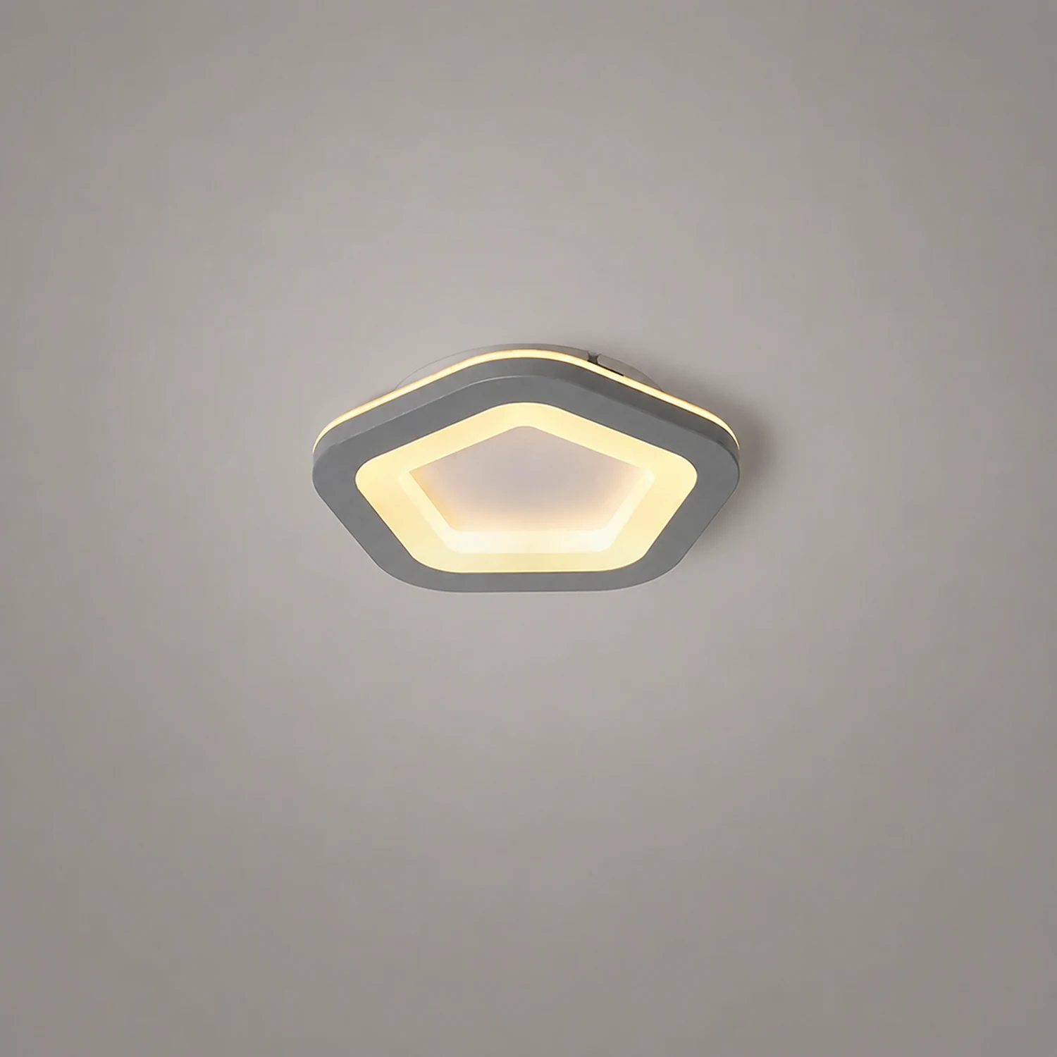 Quinn Modern Flower Metal Flush Mount Ceiling Light, Gray - Lumpaz