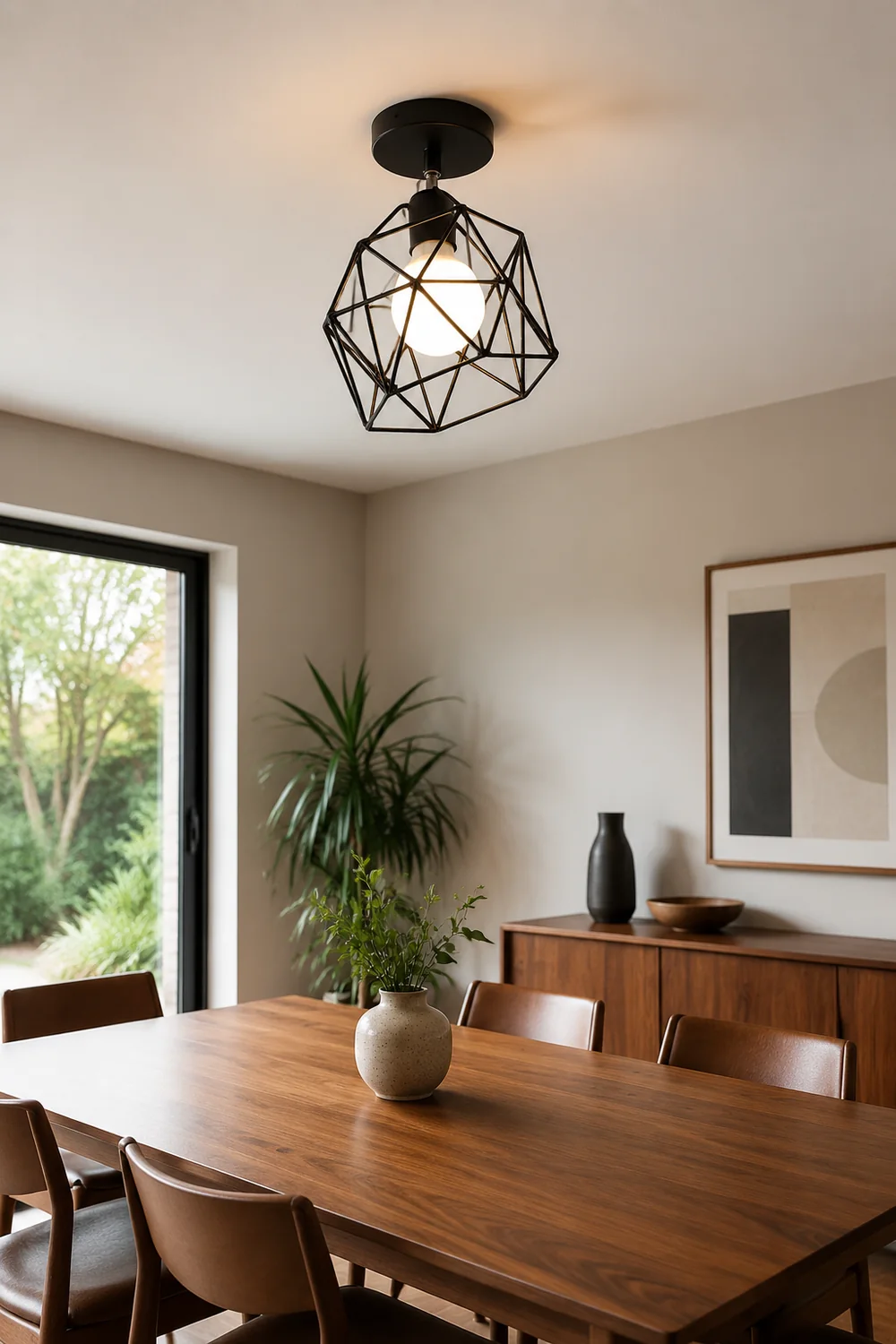 Herbert Modern Nordic Metal LED Flush Mount Ceiling Light, Black/White - Lumpaz