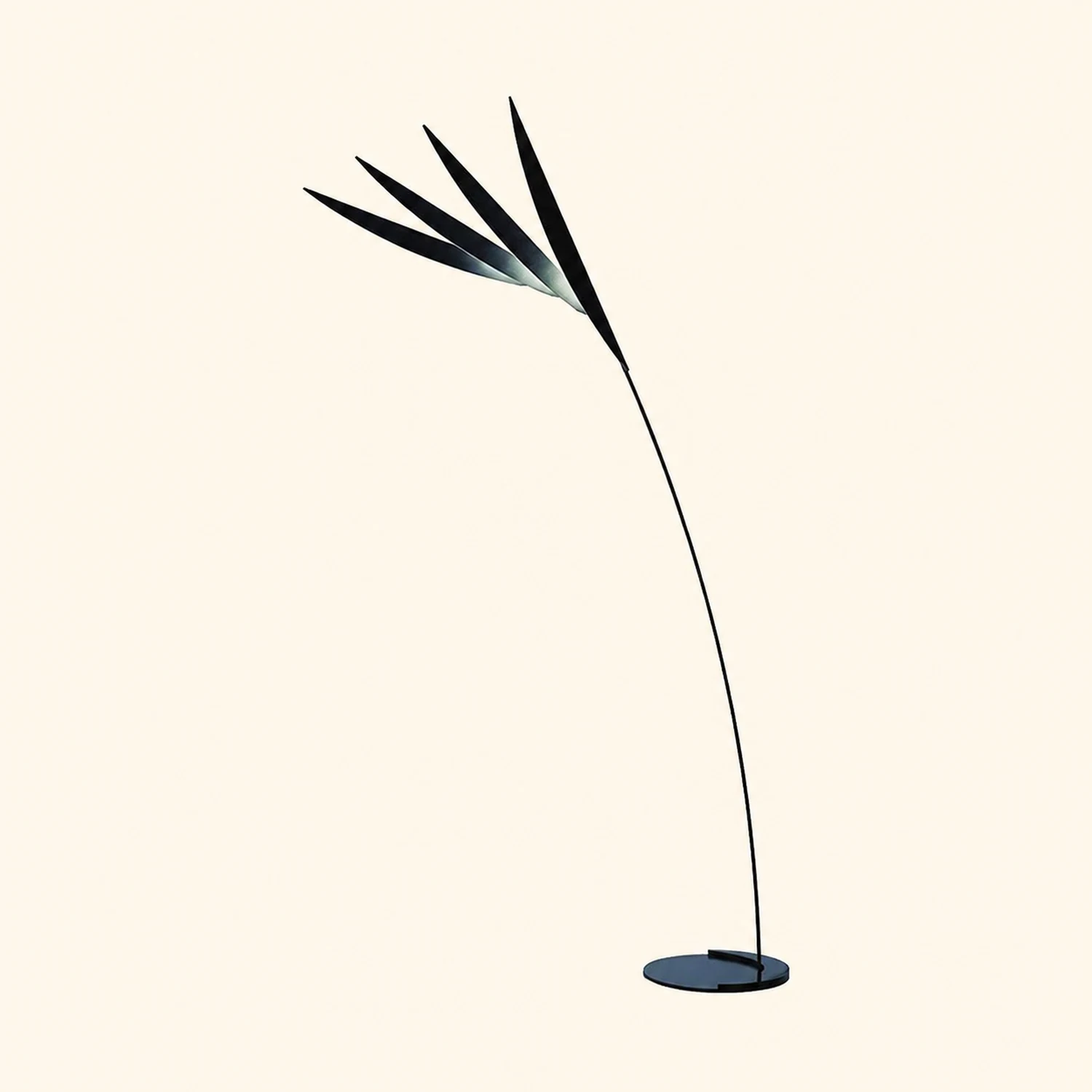 Salgado Leaf Metal/Acrylic Long Arm Floor Lamp, Living Room - Lumpaz