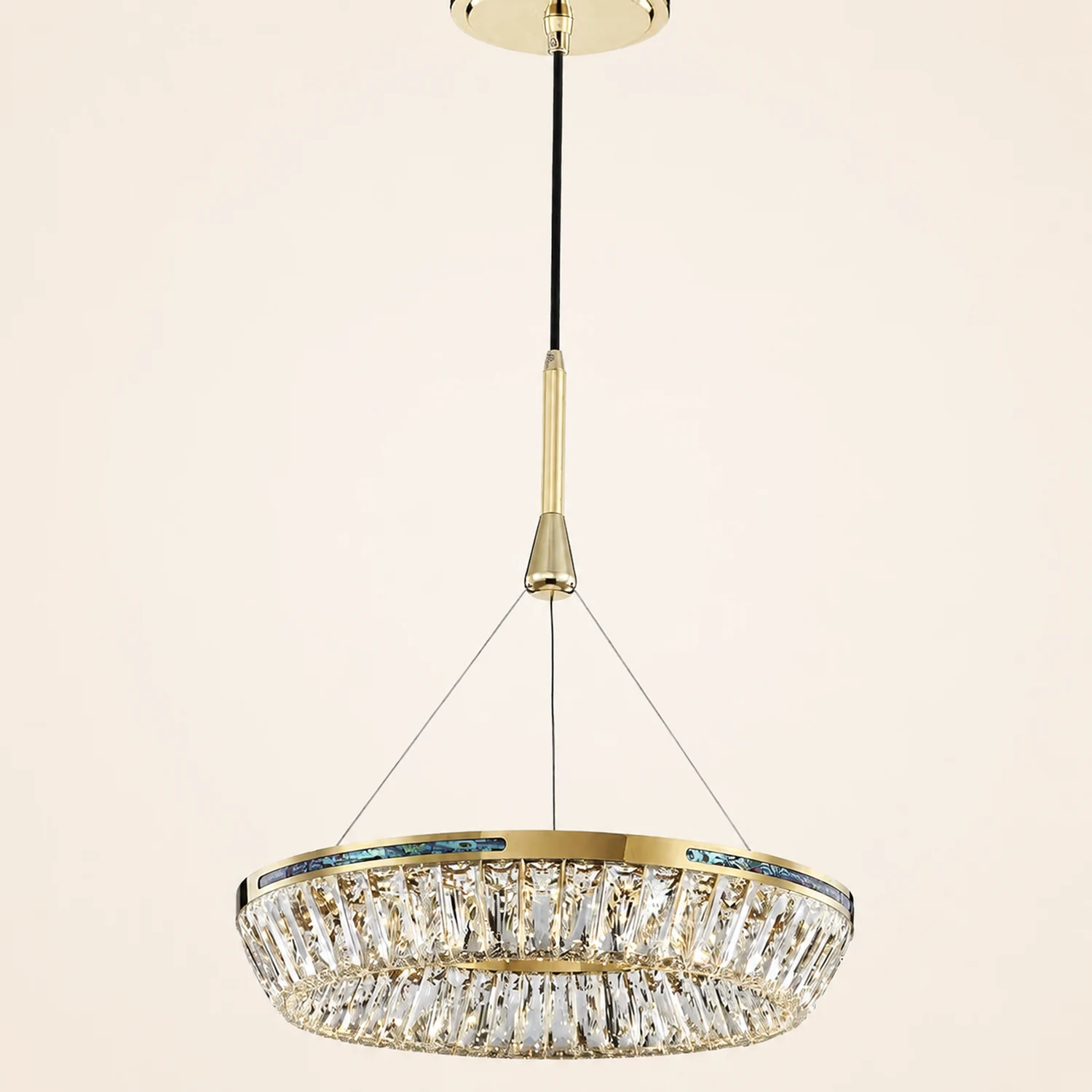 Marilyn Modern Luxury Crystal Gold Chandelier, Tri-Circle - Lumpaz