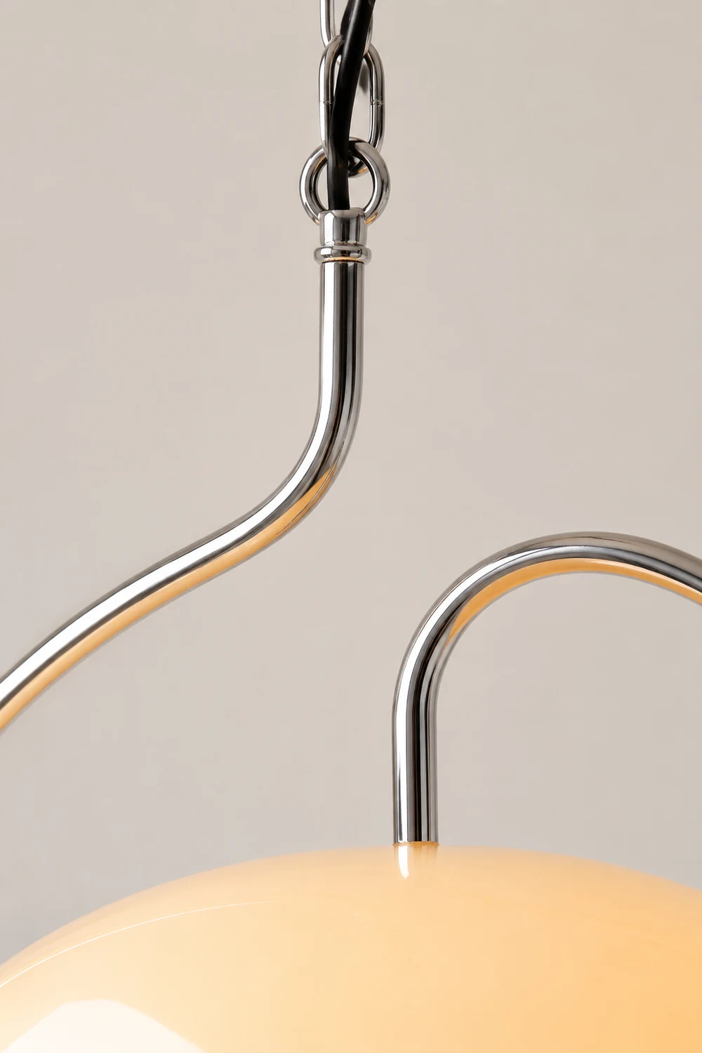 Hailie Retro Glass Pendant Light, Brown/White - Lumpaz
