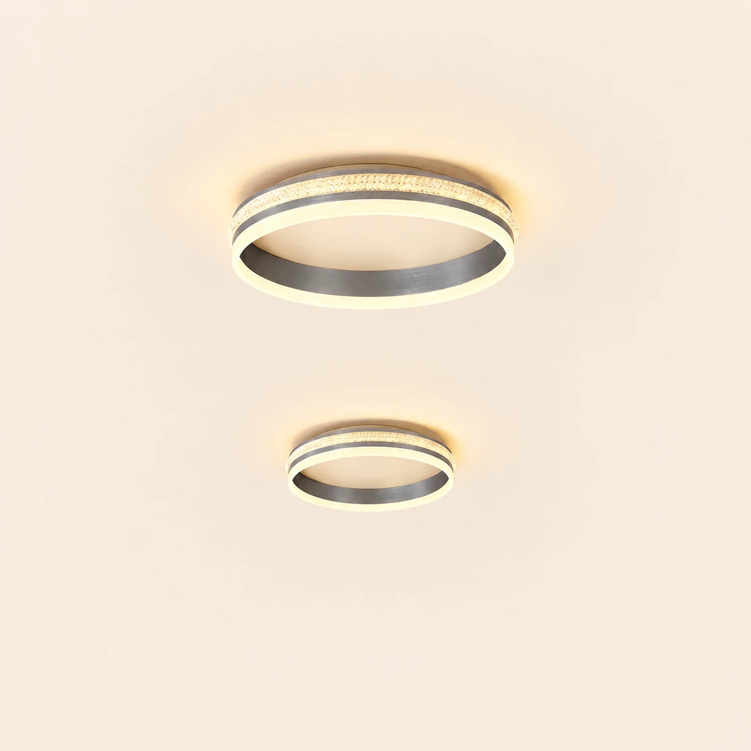 Quinn Modern Ring Metal/Acrylic Flush Mount Ceiling Lights, Silver - Lumpaz