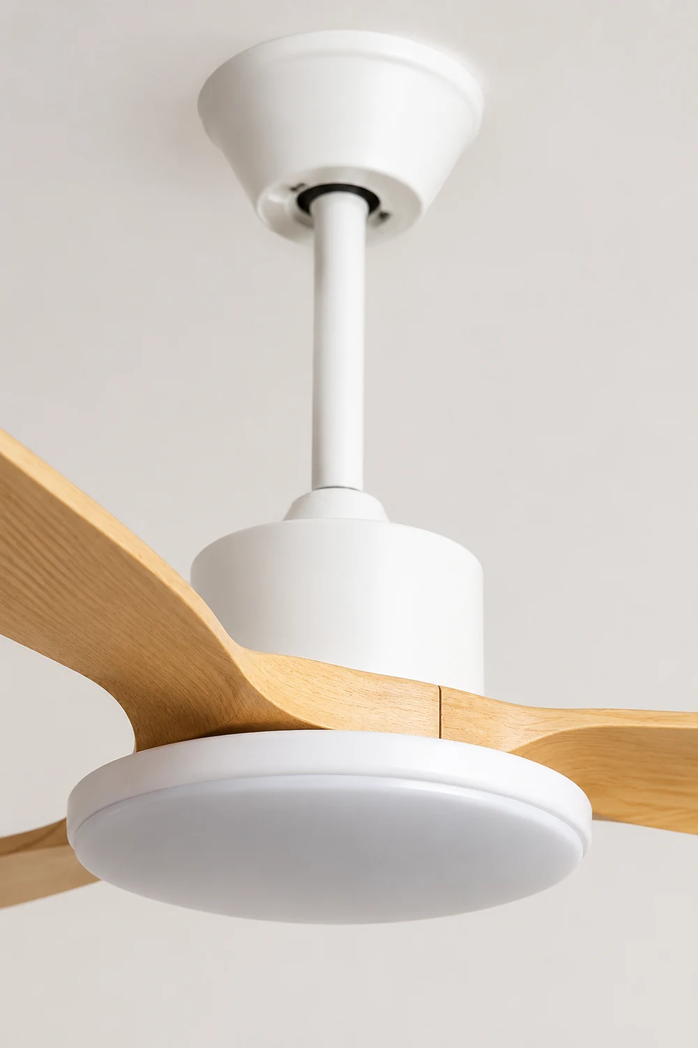 Haydn 3-Blade DC Ceiling Fan with Light, Black & White, 39.4''/47.2''/55.1'' - Lumpaz