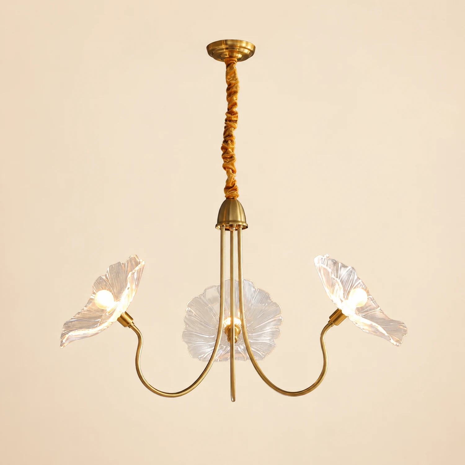 Bella Modern Flower Art Deco Metal/Glass Chandelier Pink Bedroom - Lumpaz