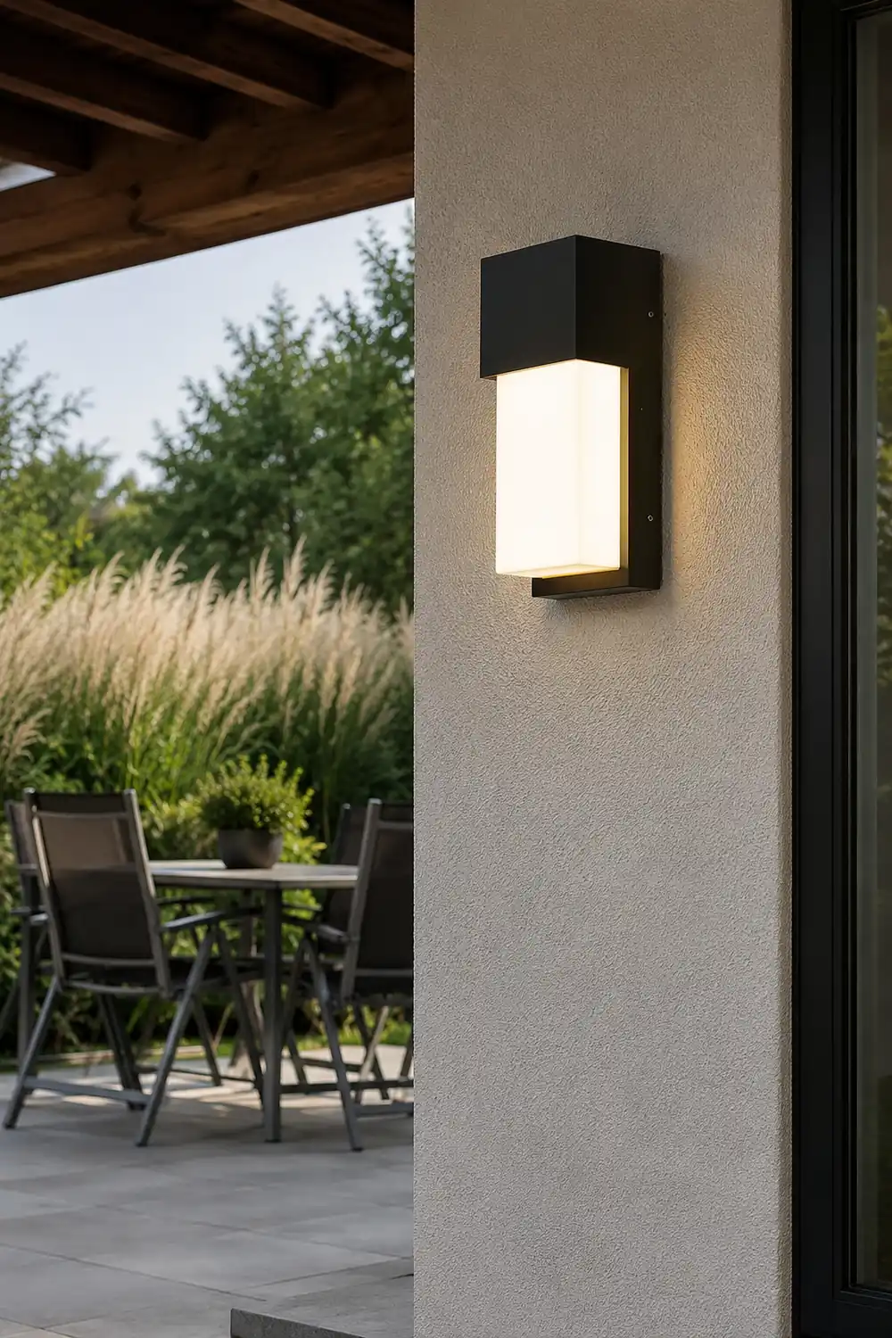 Rectangular Waterproof LED 10W Black Outdoor Wall Light - Lumpaz