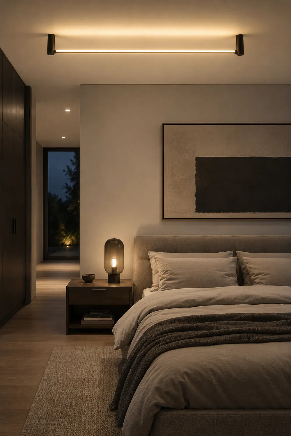 Edge Minimalist Flush Mount Ceiling LighMetal/Acrylic Hallway - Lumpaz