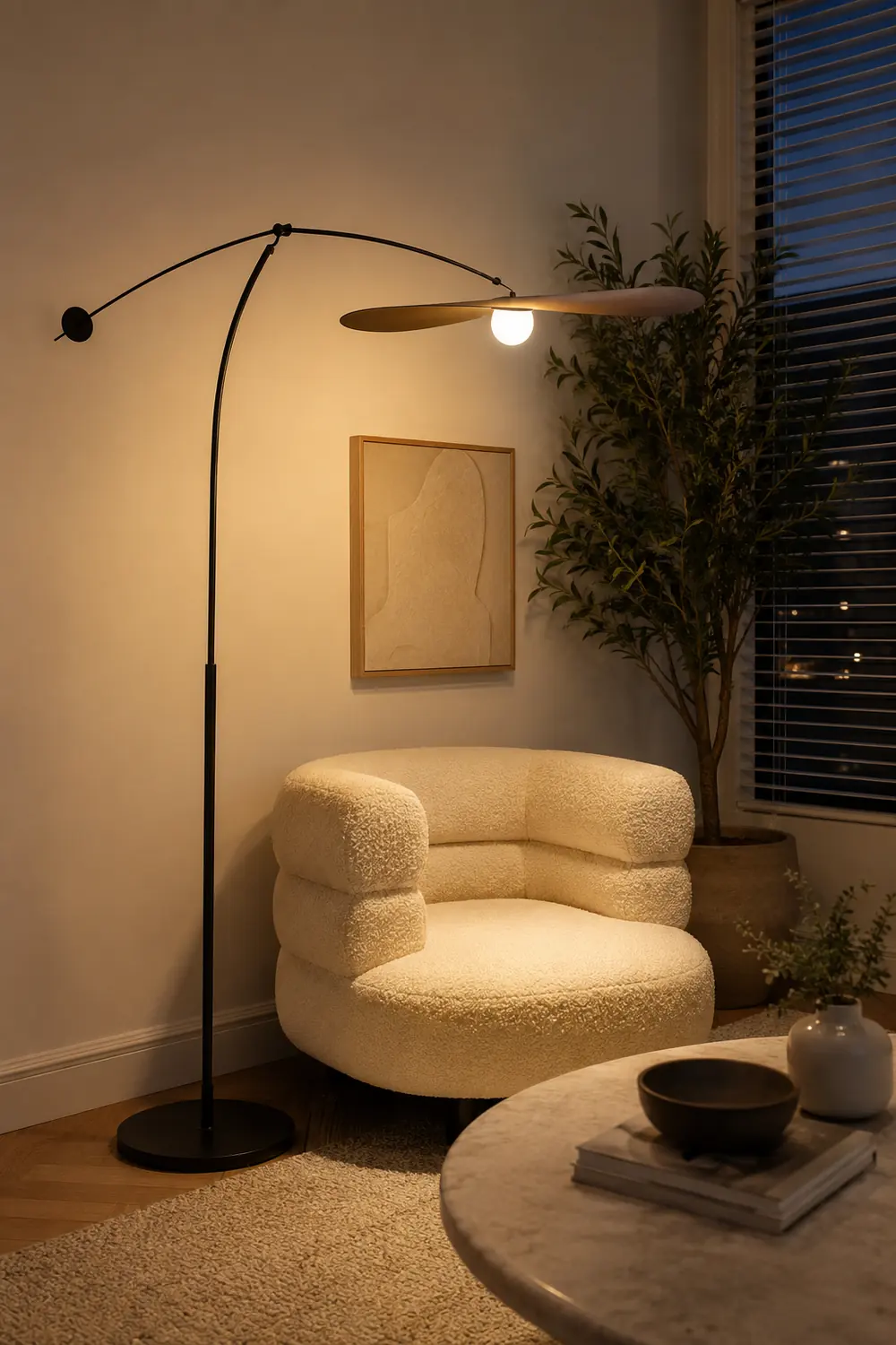 Carins Modern Bowl Linear Metal Glass Floor Lamp,Black /Gold - Lumpaz