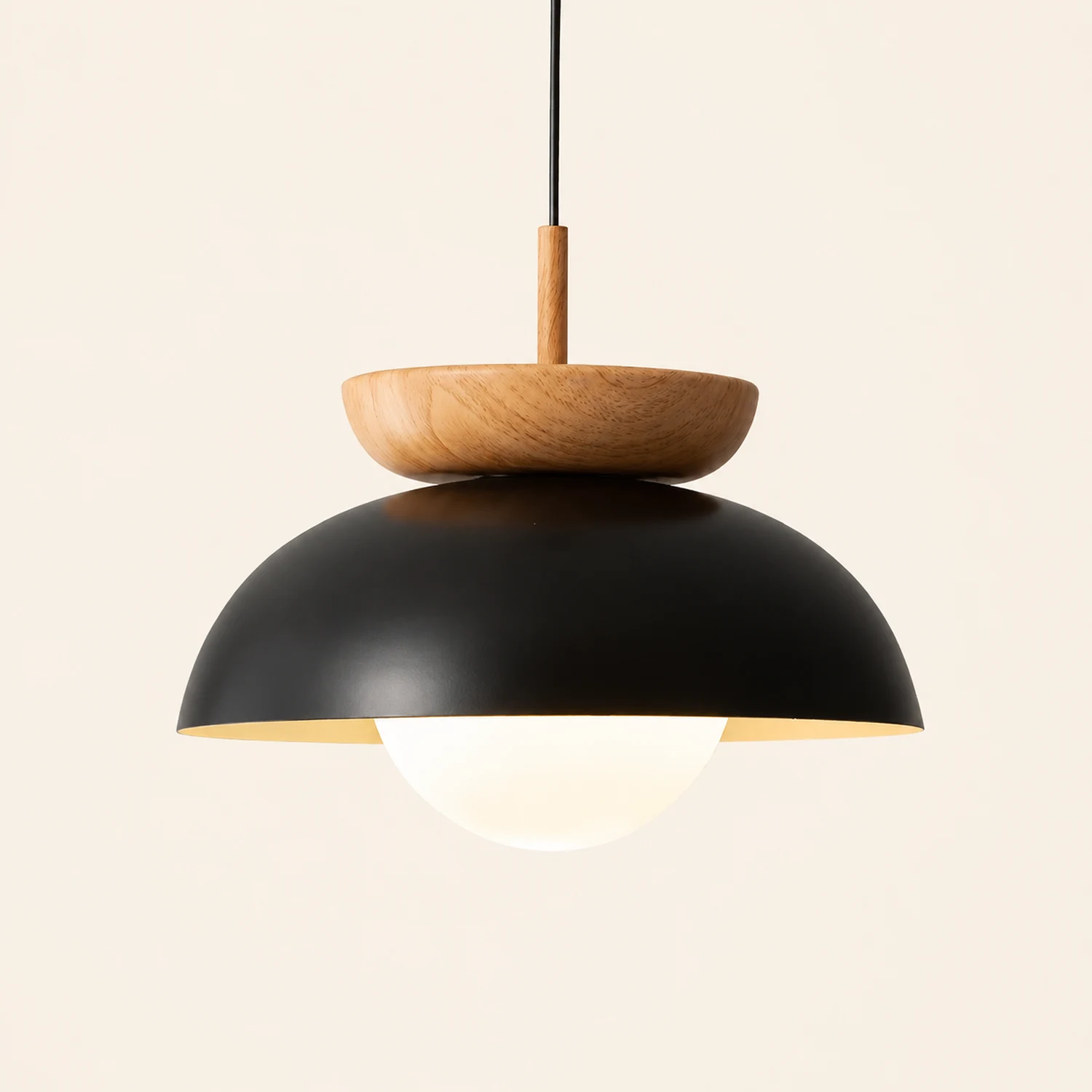 Ozawa Nordic Pendant Lights Wood/Metall Black Kitchen Balcony - Lumpaz