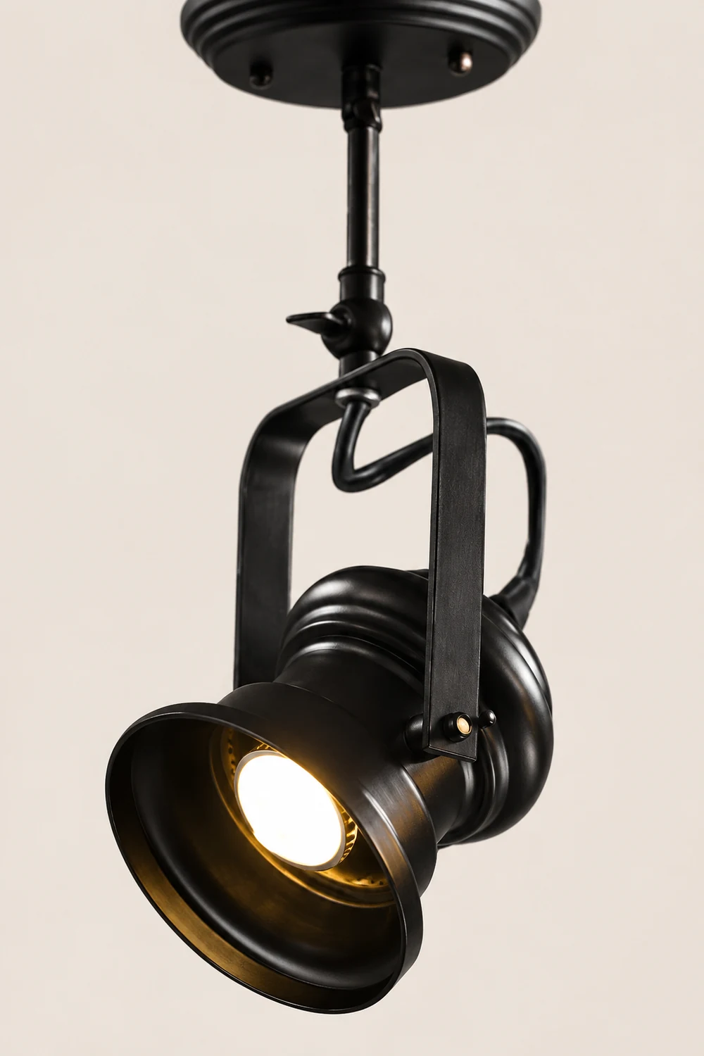 Alessio Industrial Style Rotatable Semi-Flush Mount Ceiling Light - Lumpaz