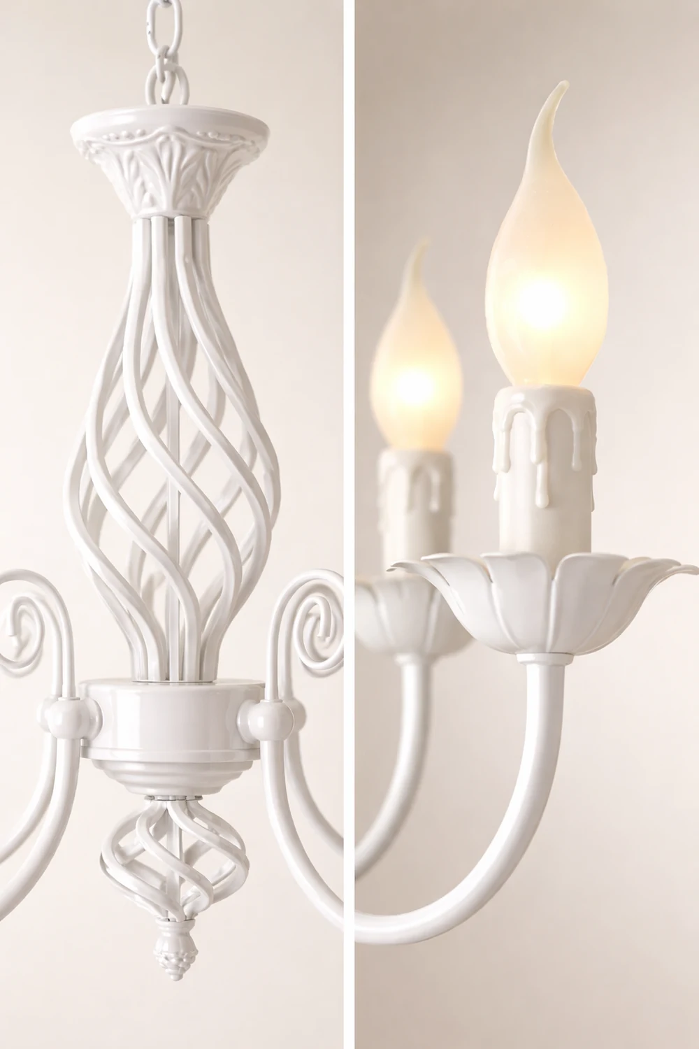 Silva Pendant Light Candle Retro, Metal/Glass, Black/White, Restaurant - Lumpaz