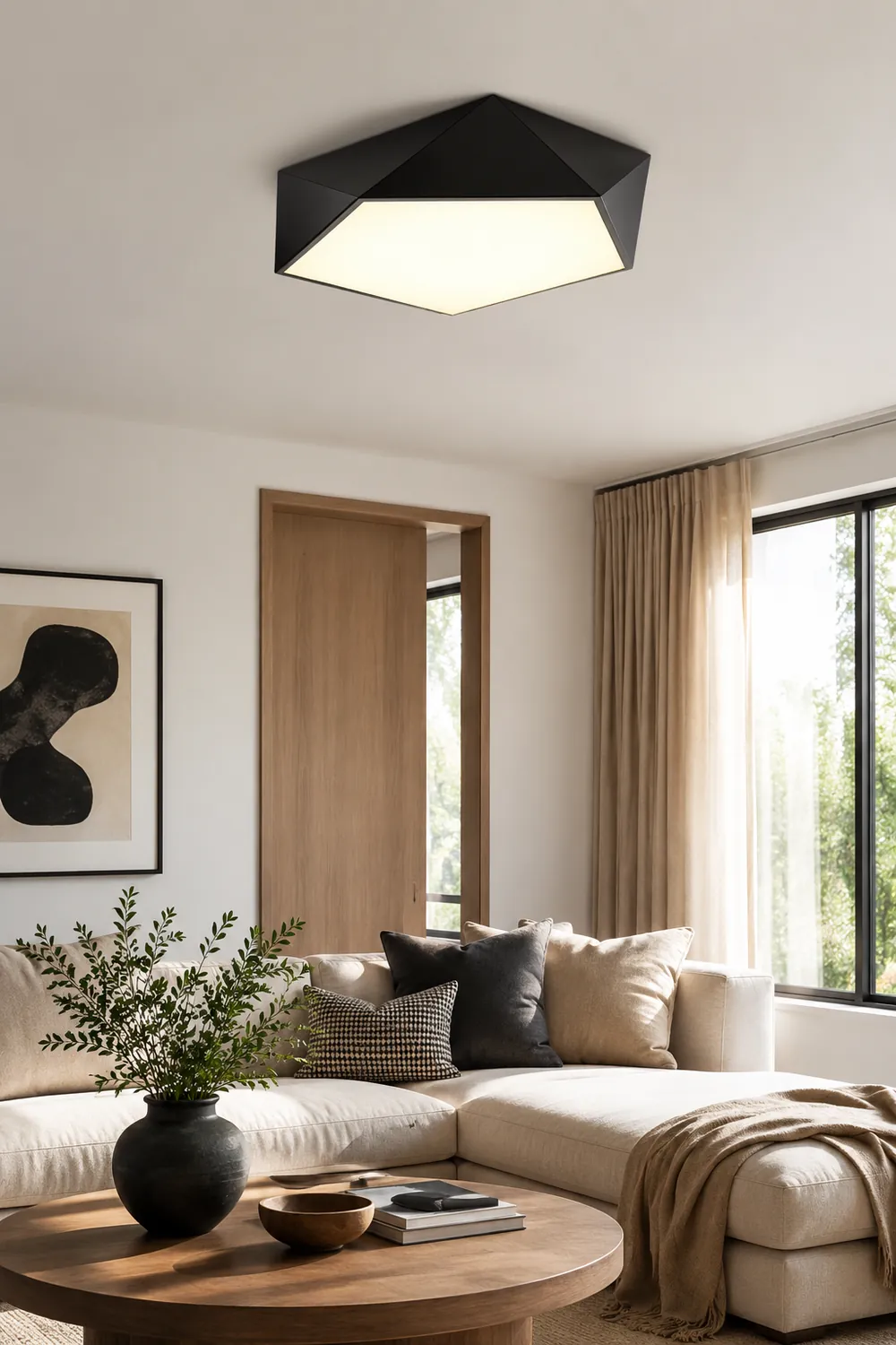 Quinn Modern Flush Mount Ceiling Light, DIA 40/55CM - Lumpaz