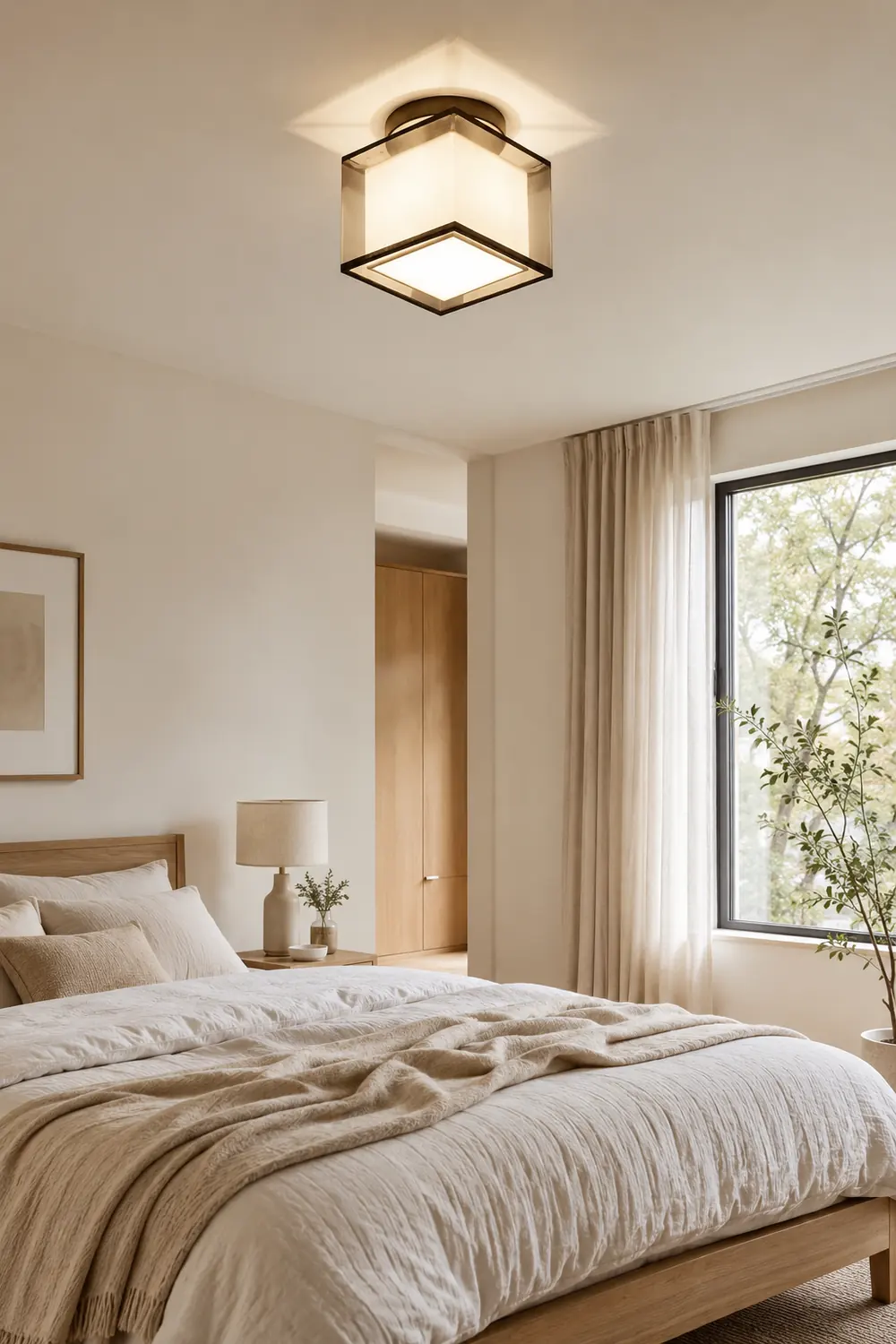Herbert Modern Metal & Fabric Flush Mount Ceiling Light, 2 Style - Lumpaz