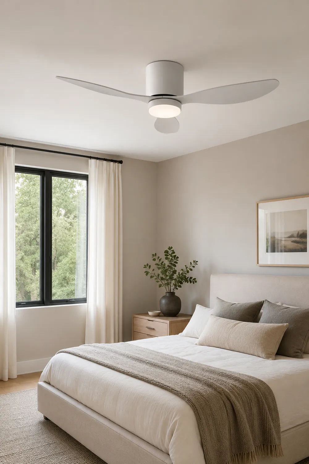 Walters 3-Blade Ceiling Fan with Light, 2 Color, DIA 45.2'' - Lumpaz