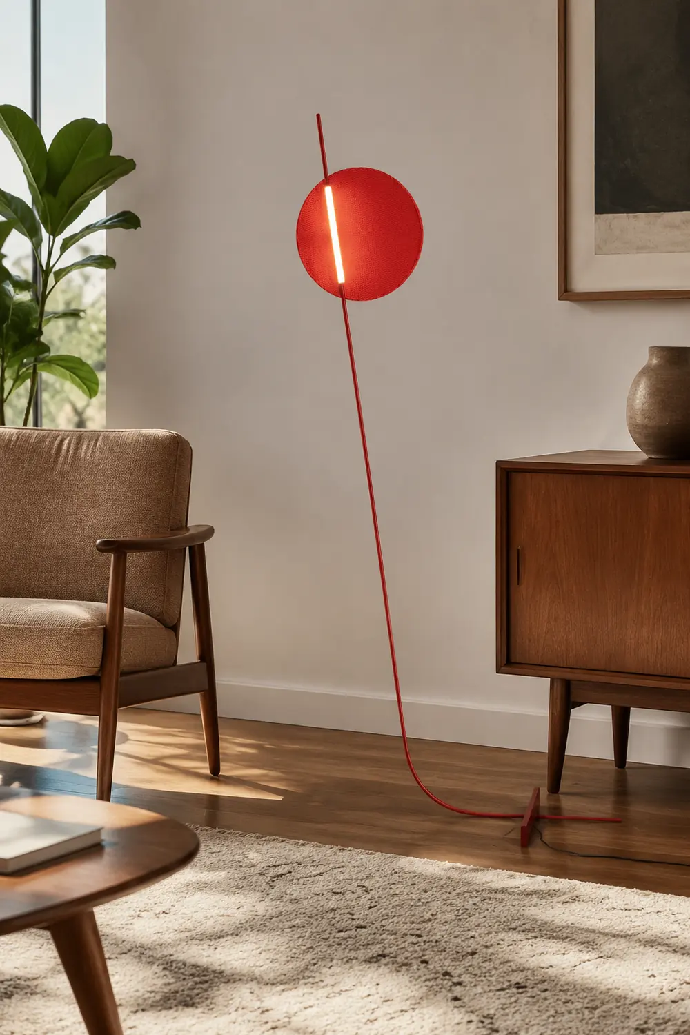 Elif Floor Lamp Blood Moon Postmodern, Metal, Red, Bedroom - Lumpaz