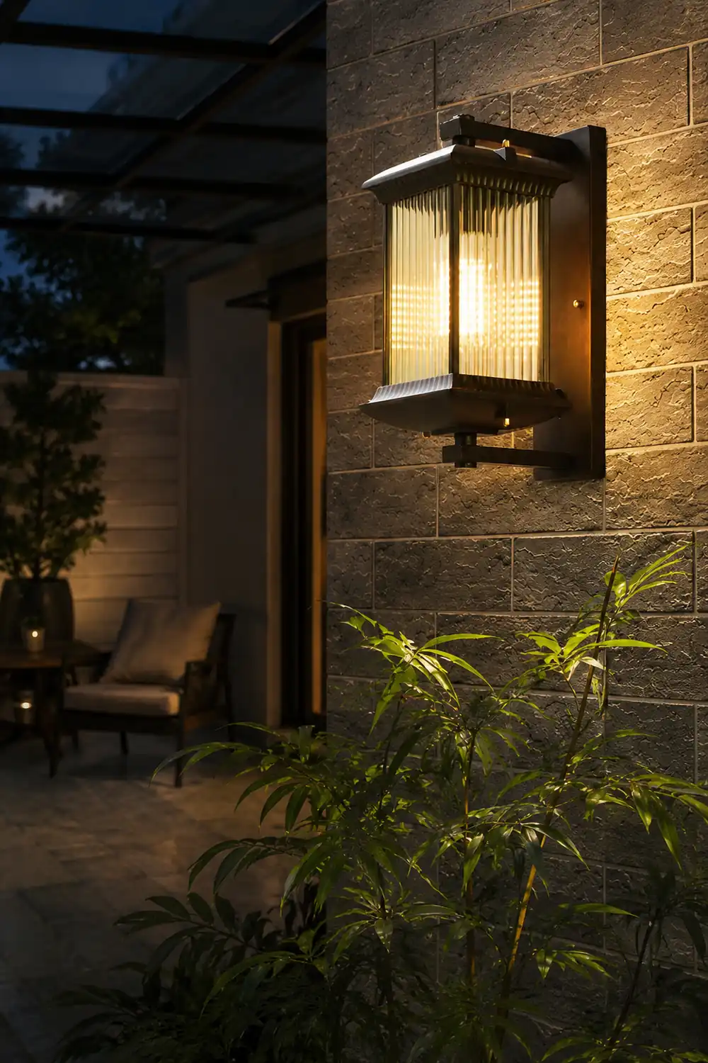 Outdoor Waterproof Creative Glass Shade Brown Retro Exterior Wall Lights复制 - Lumpaz