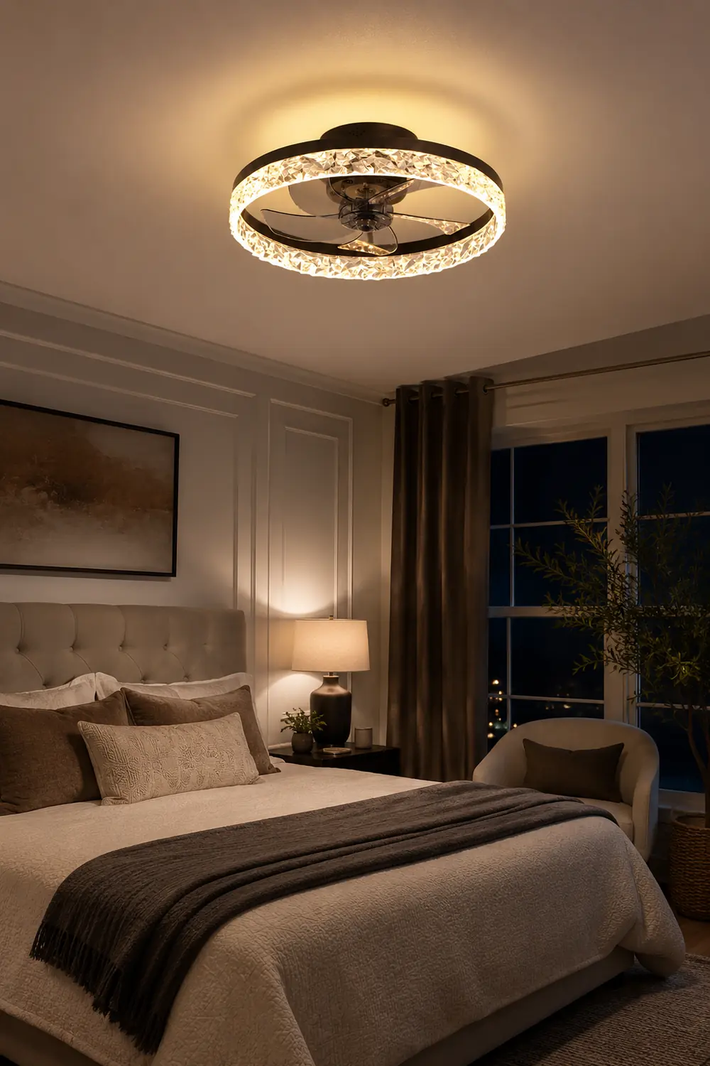 Kirsten 1-Light Ceiling Fan with Light, 4 Color, 19.5" - Lumpaz