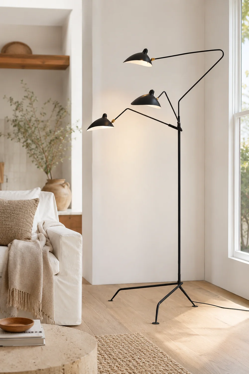 Schmitt Industrial Floor Lamp, 1/3 Heads - Lumpaz