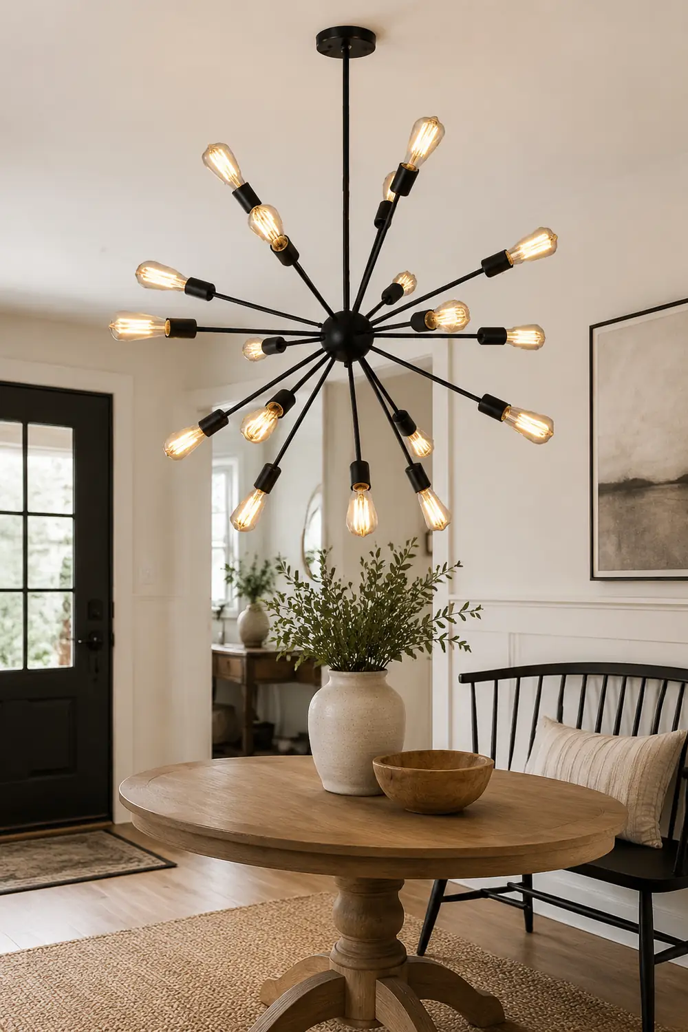 Alessio Industrial Chandelier Black Restaurant Dining Room Metal - Lumpaz