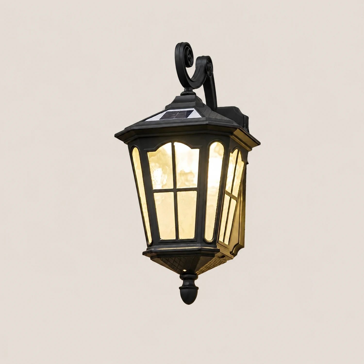 Retro Waterproof LED Aluminum Black Vintage Solar Outdoor Wall Light - Lumpaz