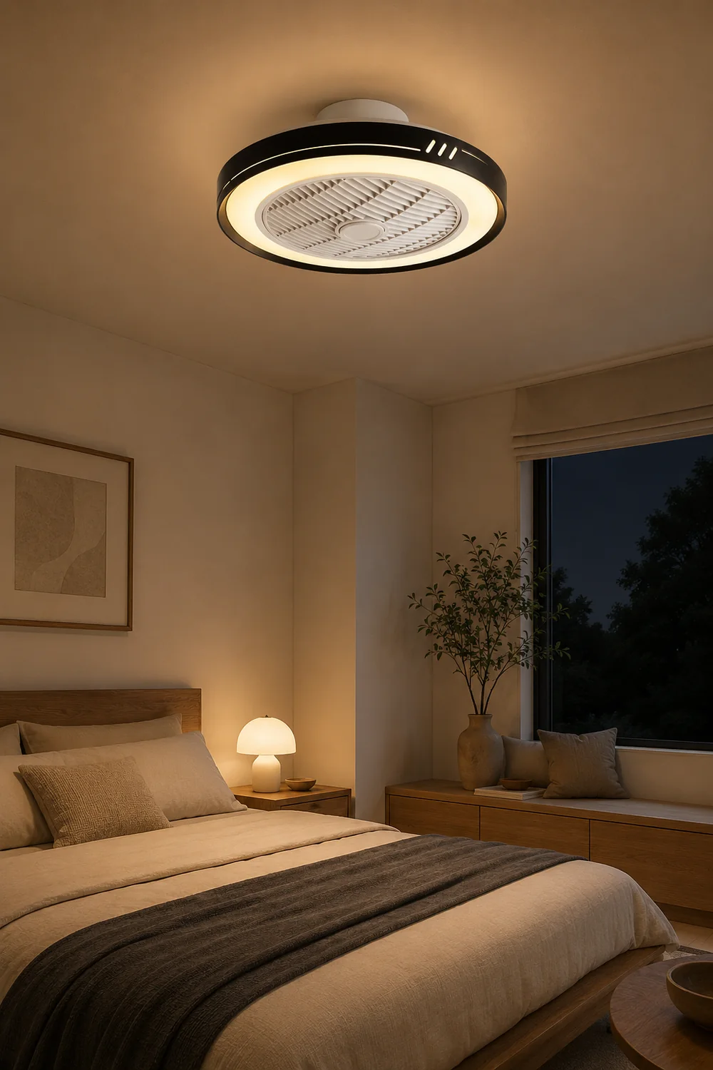 Kirsten 5-Blade Ceiling Fan with Light, 5 Color, DIA 20" - Lumpaz
