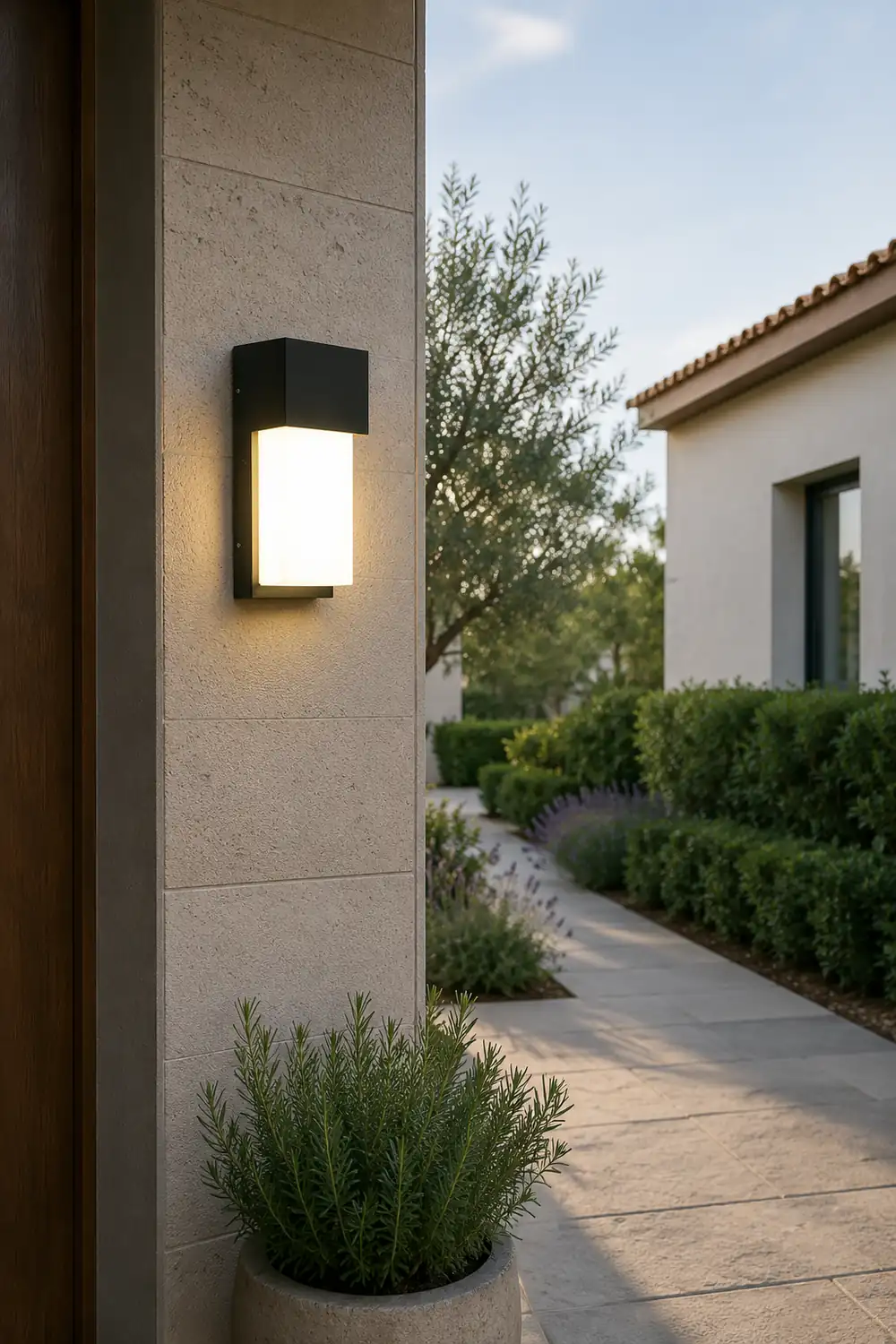 Rectangular Waterproof LED 10W Black Outdoor Wall Light - Lumpaz
