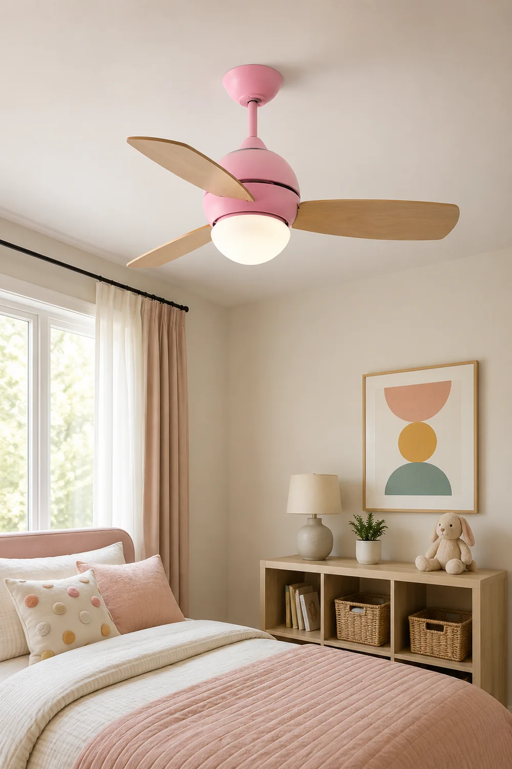 Morandi Colorful 3-Blade Ceiling Fan with Light, 6 Color, DIA 36.2'' - Lumpaz