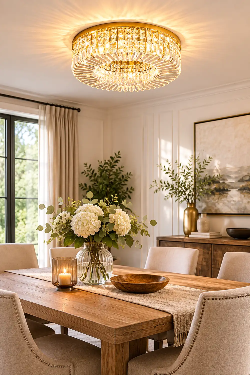Marilyn Luxury Flush Mount Metal/Crystal Ceiling Light - Lumpaz