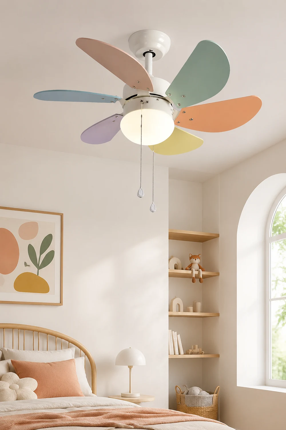 Morandi Colorful 5-Blade Ceiling Fan Light, DIA42.13'' - Lumpaz