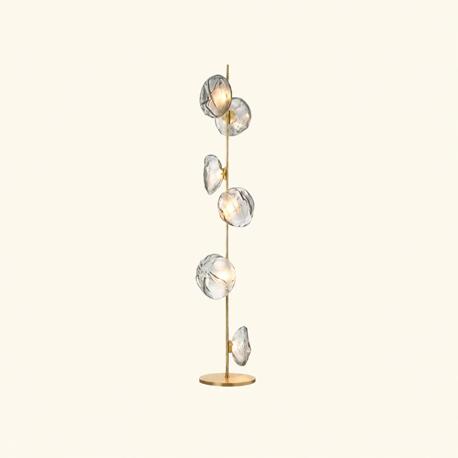 Byers Luxury Flower Metal/Glass Floor Lamp, Black/Gold/Gray - Lumpaz