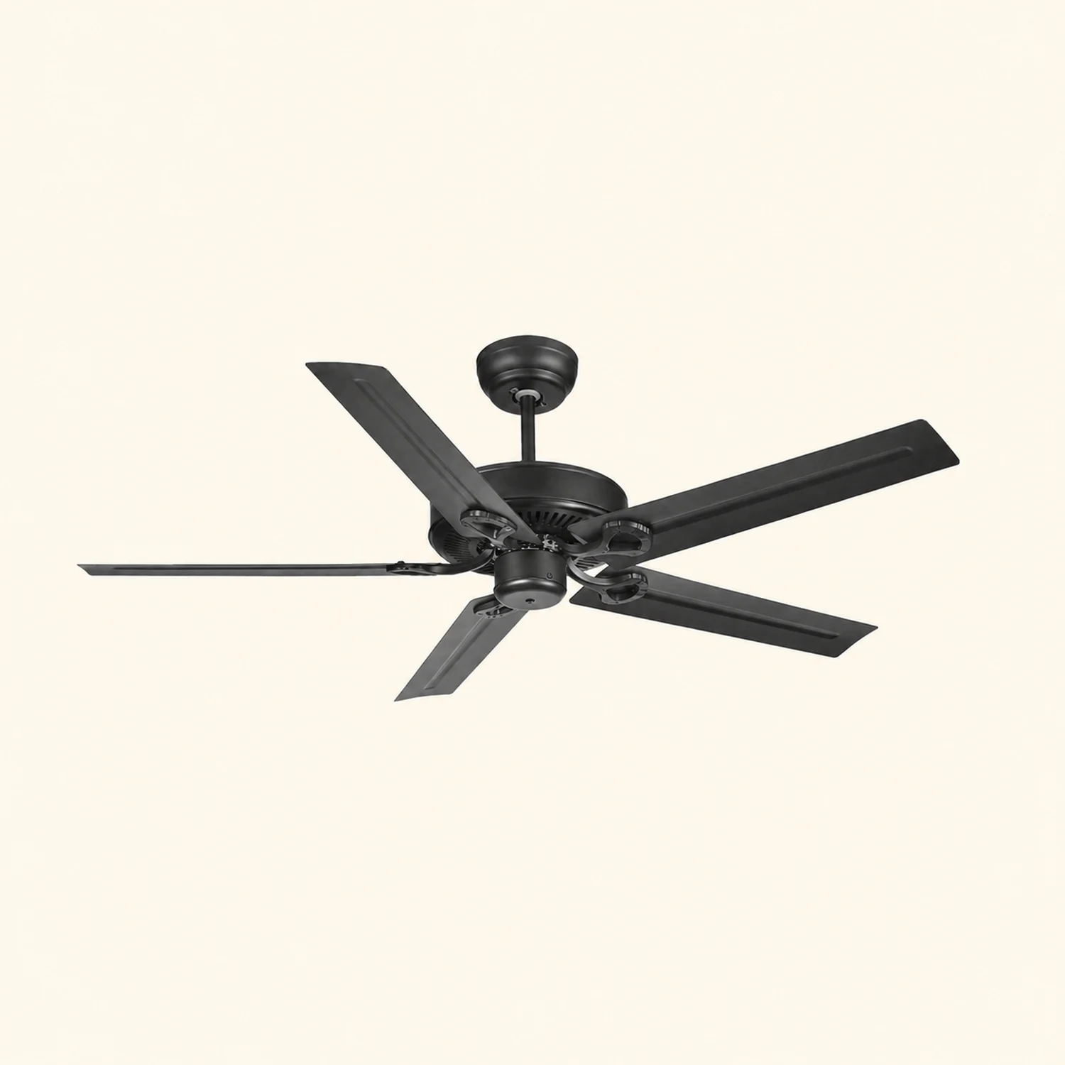 Alessio 5-Blade Industrial  DC Ceiling Fan, Black, Summer, 51'' - Lumpaz