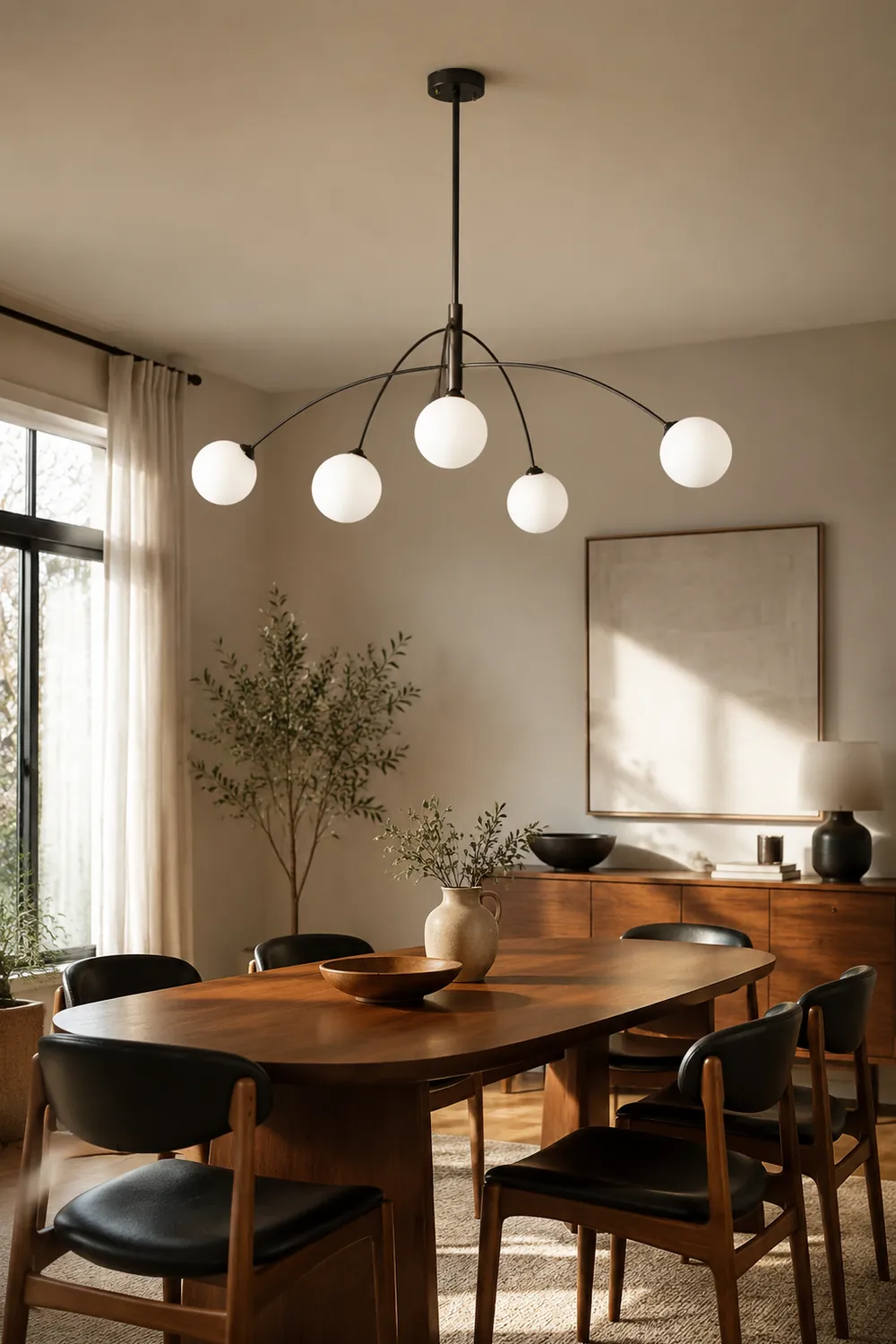 Valentina Pendant Light Globe Modern, Metal/Glass, Black/Gold, Bedroom - Lumpaz