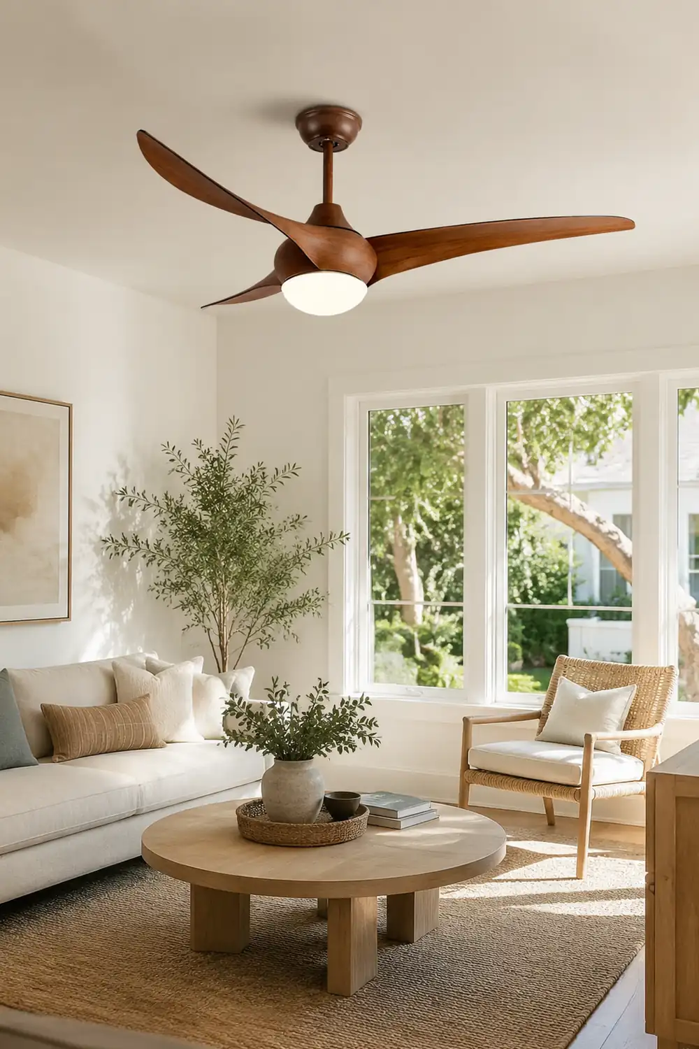 Garner 3-Blade Black & Brown Ceiling Fan with Light, DIA 52'' - Lumpaz