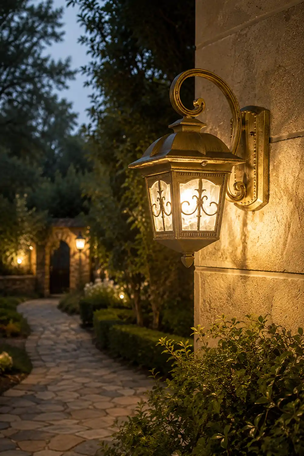 Waterproof Retro Elegant LED Glass European Style Outdoor Wall Lights - Lumpaz