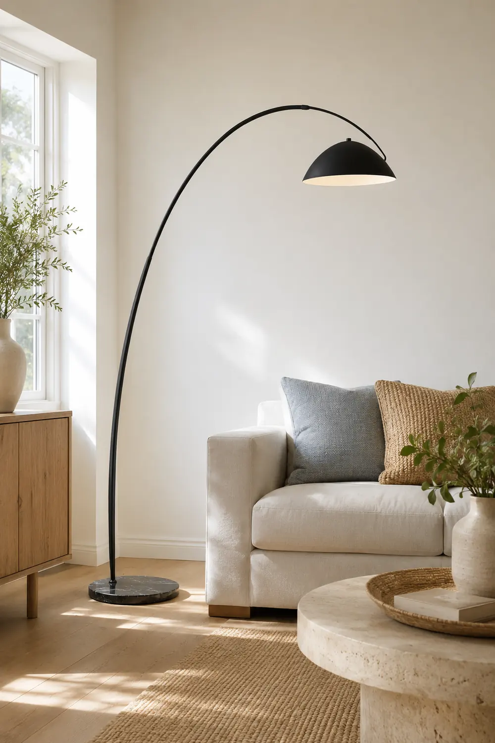 Avi Modrn Fishing Rod Metal Floor Lamp, Black - Lumpaz