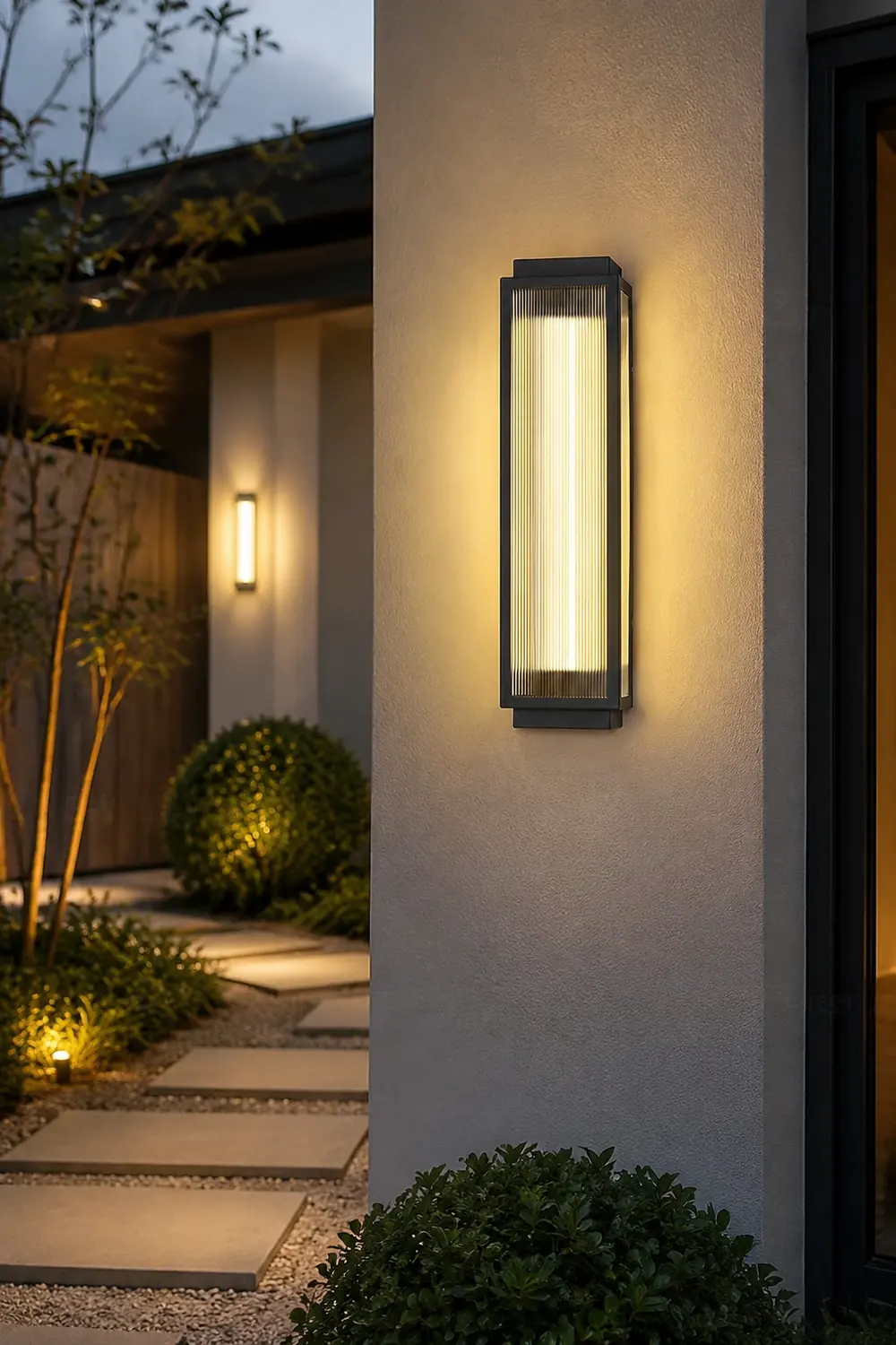 Rectangular Waterproof LED Black Modern Outdoor Wall Light - Lumpaz