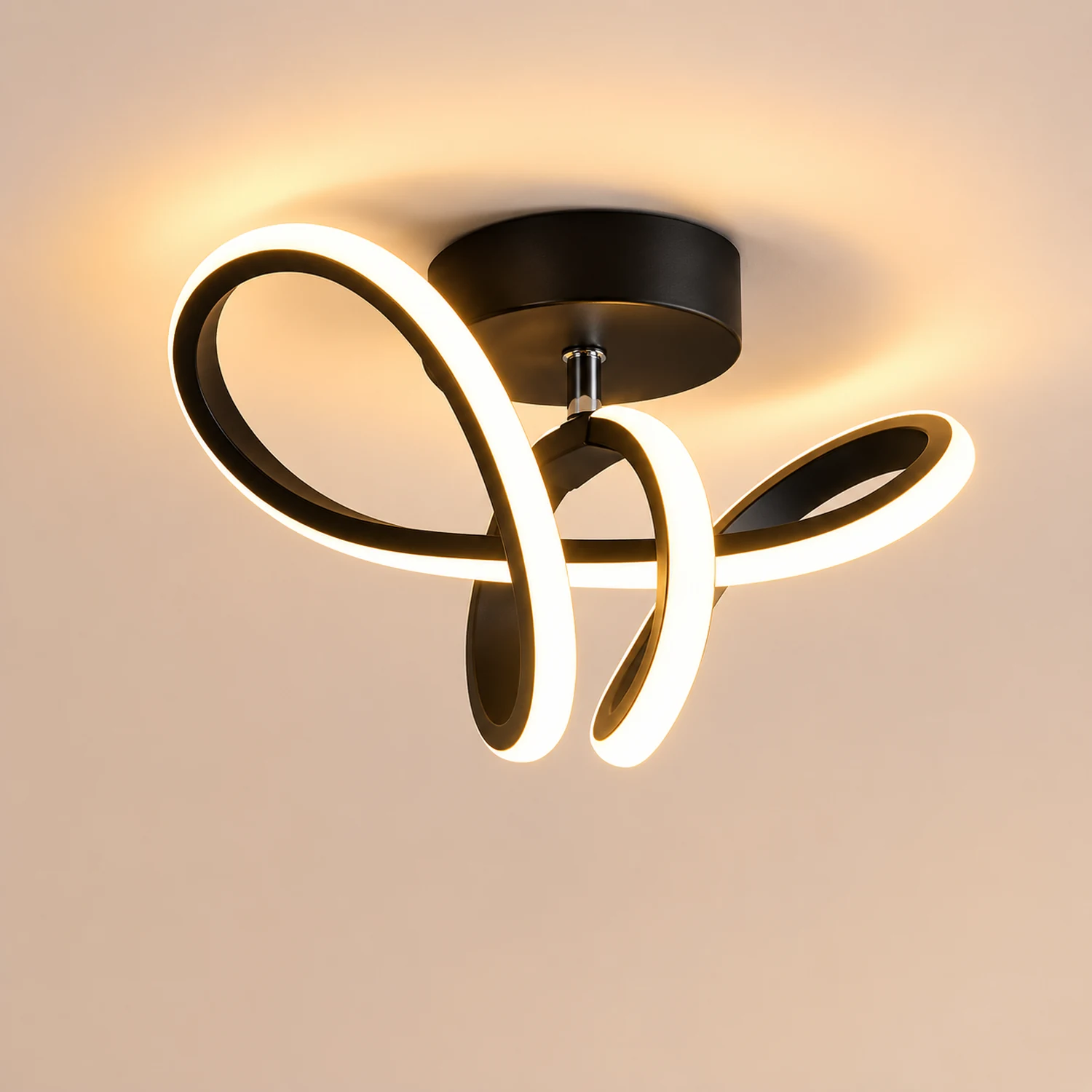 Lacey Modern Flush Mount Ceiling Light, Black/Gold - Lumpaz