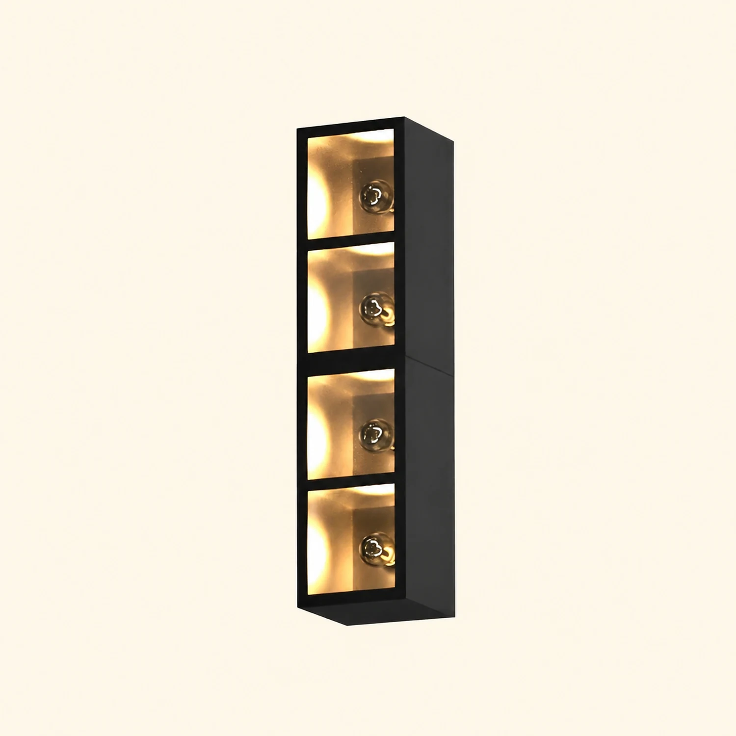 Waterproof Creative Square Combination LED Black Wall Lamp with Flowerpot - Lumpaz